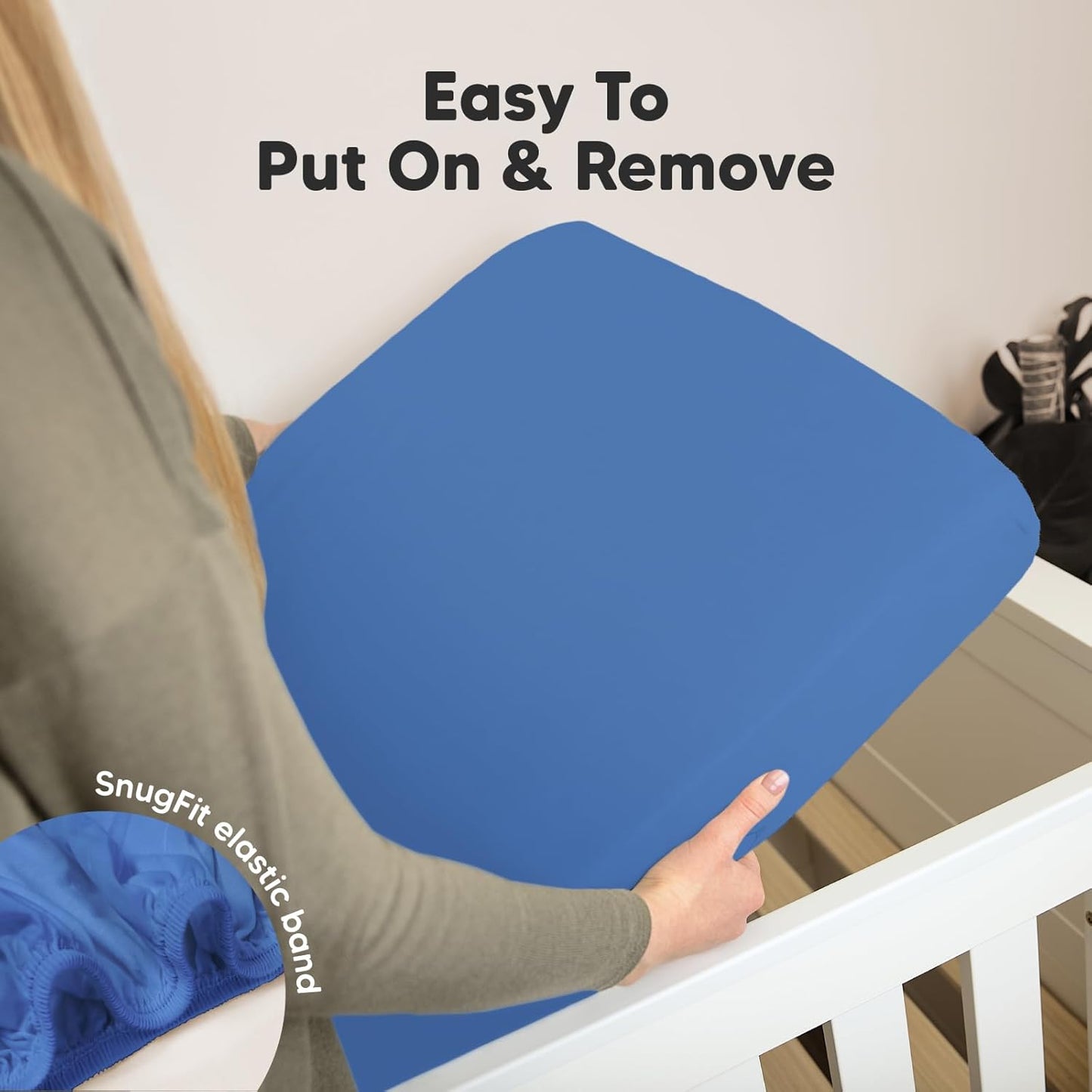 KeaBabies 2-Pack Organic Crib Sheets for Boys, Girls - 52x28 Fitted Crib Mattress Sheet Neutral, Breathable Jersey Cotton Cover for Baby Bed, Toddler Mattress, Soft & Cute Prints (Cornflower)