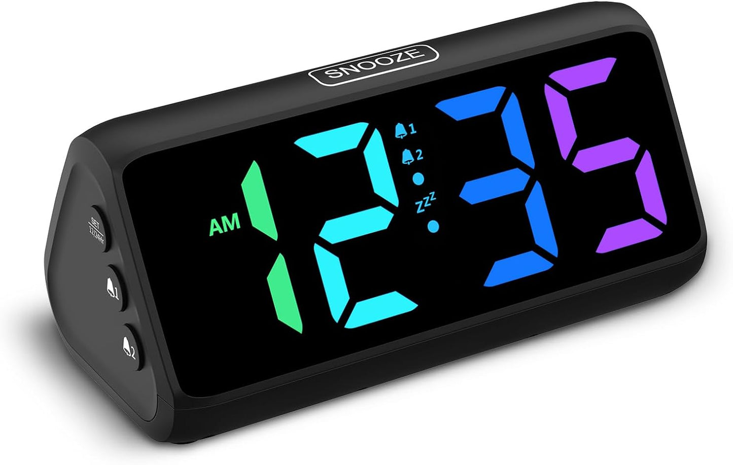 Netzu Loud Alarm Clock for Heavy Sleepers, RGB Alarm Clocks for Bedrooms Seniors Kids, Plug in Digital Clock with 5 Dimmers, 2 Alarms, 4 Volumes and Snooze