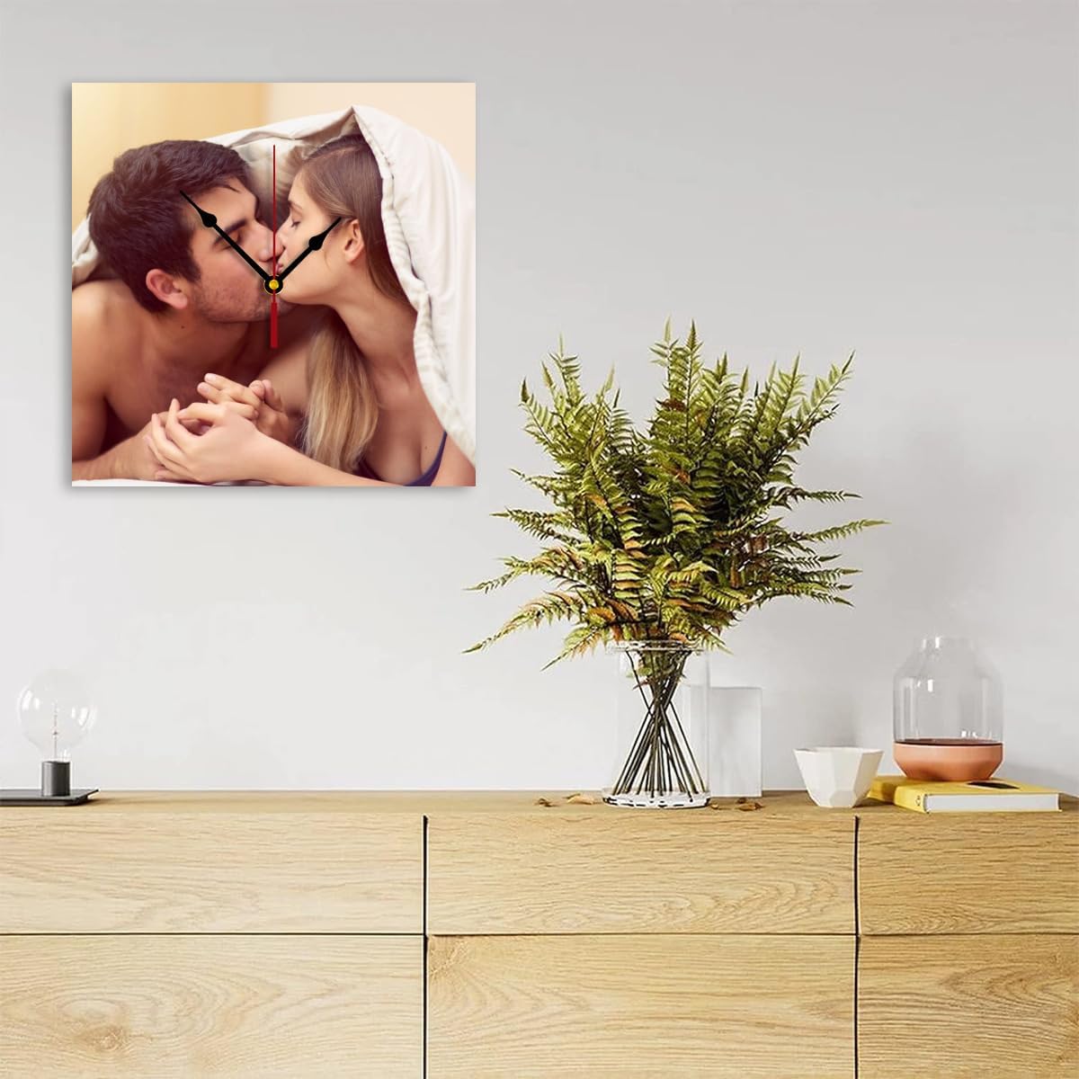 Generic Custom Clocks for Walls Personalized Clocks with Photo Text Logo That PVC Customized Round Silent Clock for Living Room Family Friends Gifts, 10inch-25cm