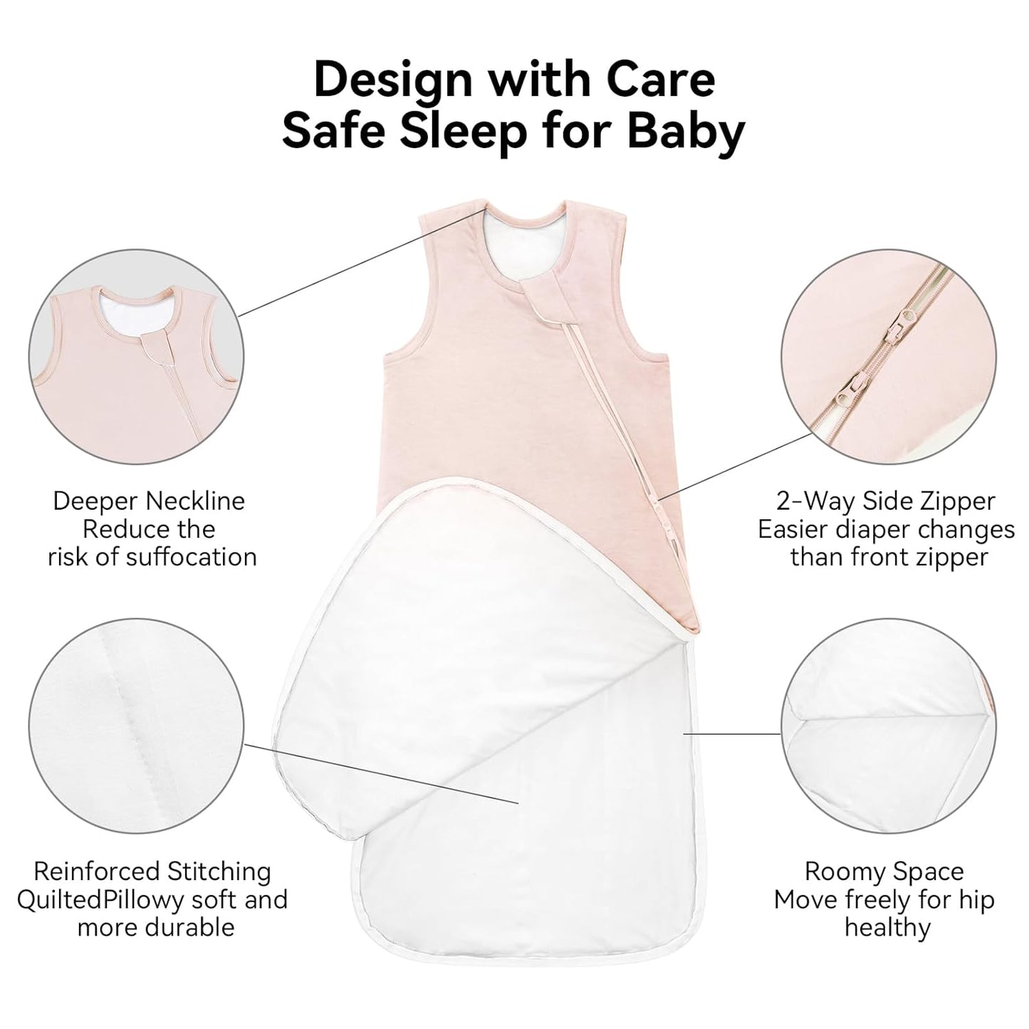 Rayon Made from Bamboo Sleep Sack 18-24 Months 1.0 Tog Ultra Soft Baby Wearable Blanket Toddler Sleep Sack 2t for Babies Unisex Girl Boy 2-Way Zipper Baby Sleeping Bag Breathable XL