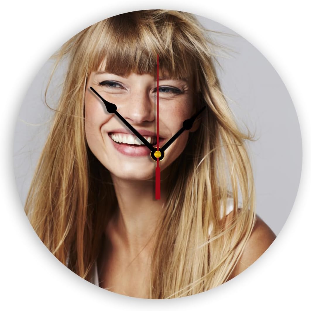 Generic Custom Clocks for Walls Personalized Clocks with Picture That PVC Customized Round Silent Clock for Living Room Creative, 12inch-30cm