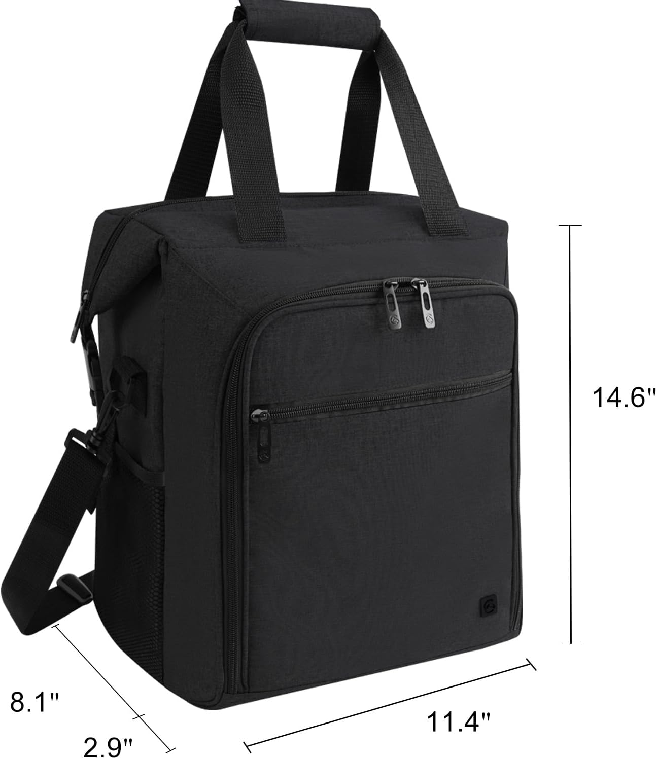 ALLCAMP 6 Bottle Wine Gift Bag - Insulated Tote Cooler, Adjustable Strap, Includes 6 Wine Glasses, Napkins & Corkscrew, Portable Travel Gifting(Black)