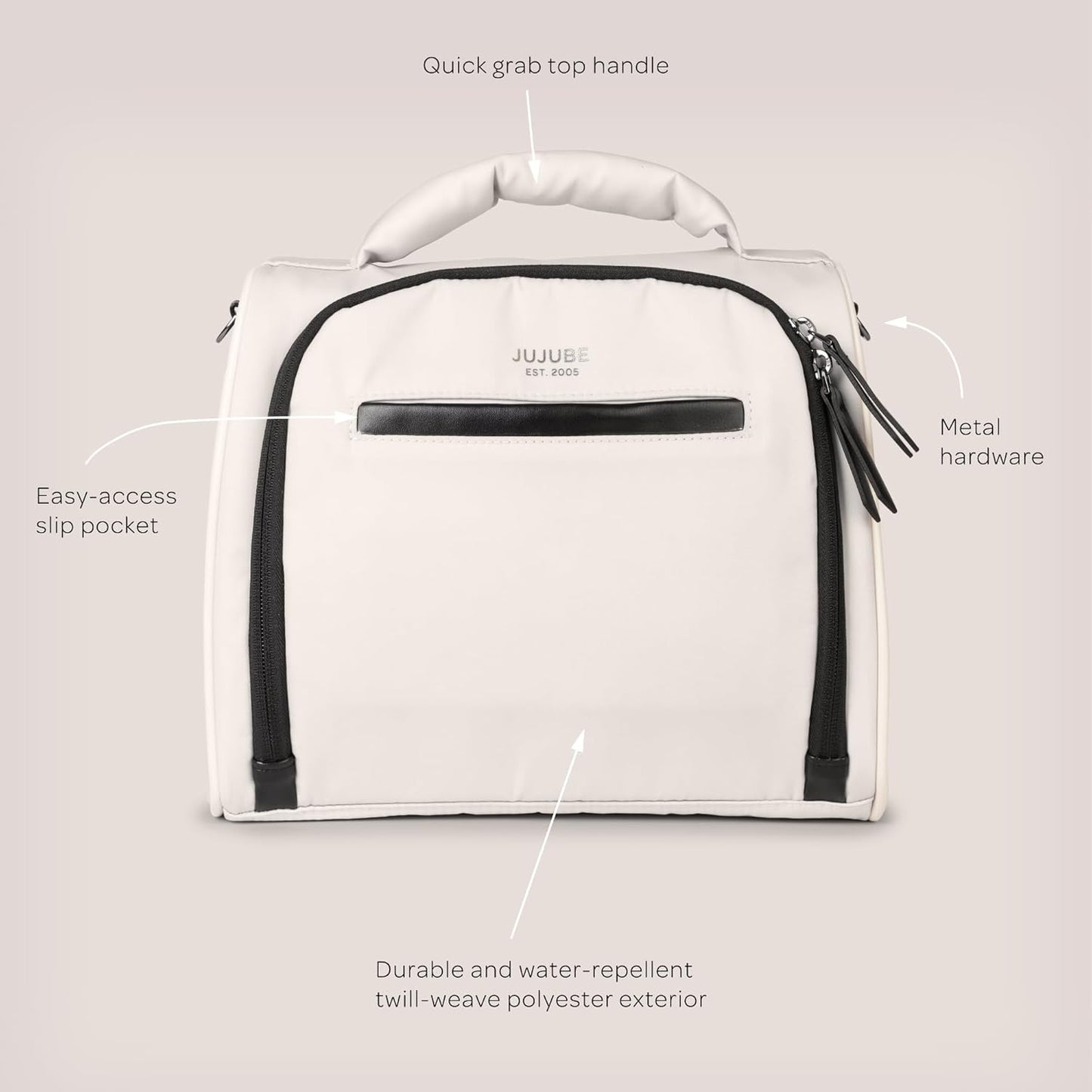 JuJuBe x Witney Carson - New Insulated Bottle Bag, Breastmilk Storage Bag for Baby Bottles, Waterproof Travel Lunch Bag or Cooler Bag for Nursing, Milk, Food, Snacks, Cloud, Mothers Day Gift