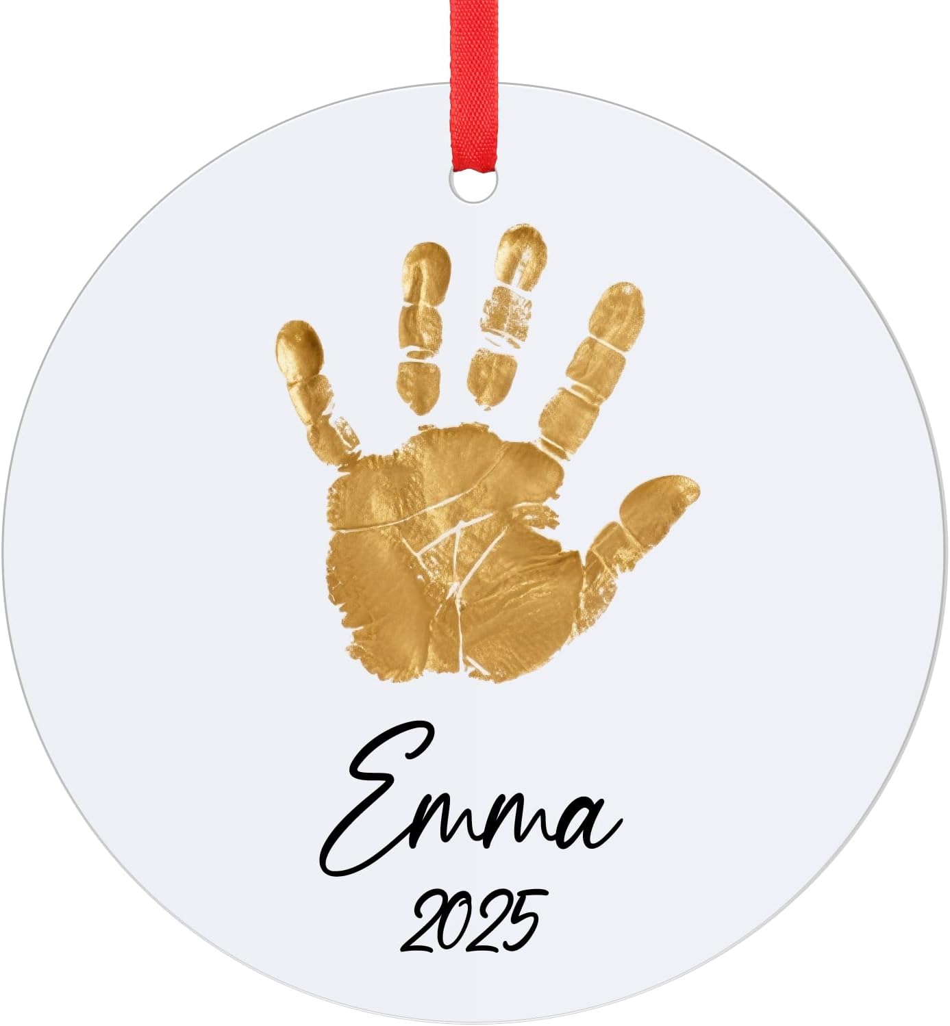 Baby Hand and Footprint Ornament - Baby's Frist Christmas Ornaments with Custom Photo, Name, Date - Personalized Baby Gifts, Newborn Keepsake, New Mom Gifts