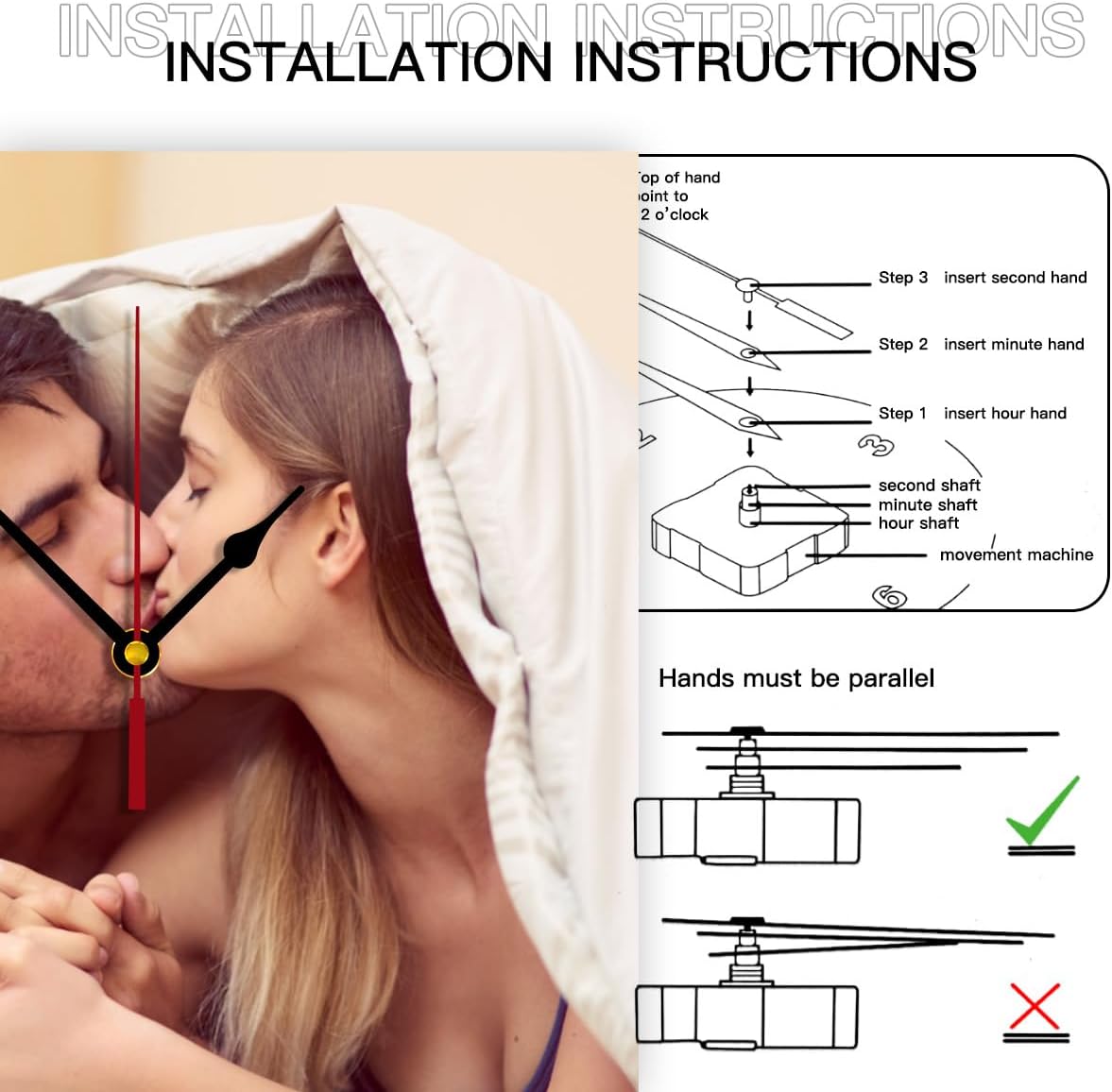 Generic Custom Clocks for Walls Personalized Clocks with Photo Text Logo That PVC Customized Round Silent Clock for Living Room Creative, 12inch-30cm