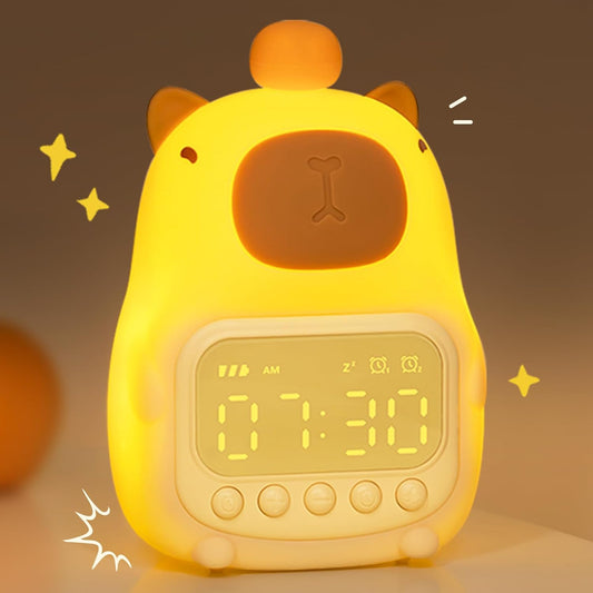 MASHI Capybara Alarm Clock with Night Light, ok to Wake Clock for Kids, Cute Capybara Night Light, Snooze, Toddler Sleep Training Clock,Gift for Kids Girls Boys Teens Birthday Room Decor