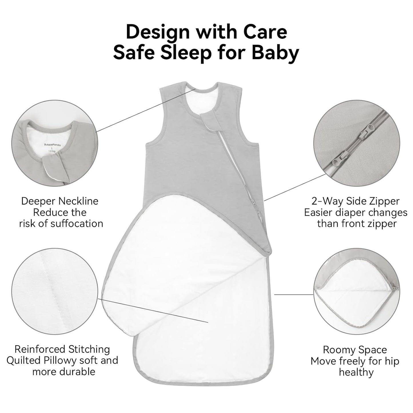 Rayon Made from Bamboo Sleep Sack 18-24 Months 1.0 Tog Ultra Soft Baby Wearable Blanket Toddler Sleeping Sack 2t for Babies Unisex Girl Boy 2-Way Zipper Baby Sleeping Bag Breathable Lightweight XL