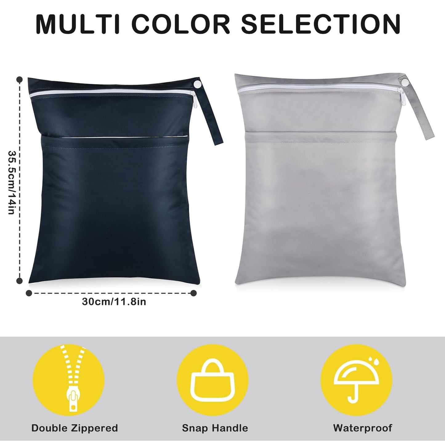 Angel Love Wet Bag for Swimsuit, Baby 2PCS Waterproof Washable Reusable Wet Bag with Two Zippered Pockets - Beach, Pool, Gym Bag for Swimsuits or Wet Clothes L219215