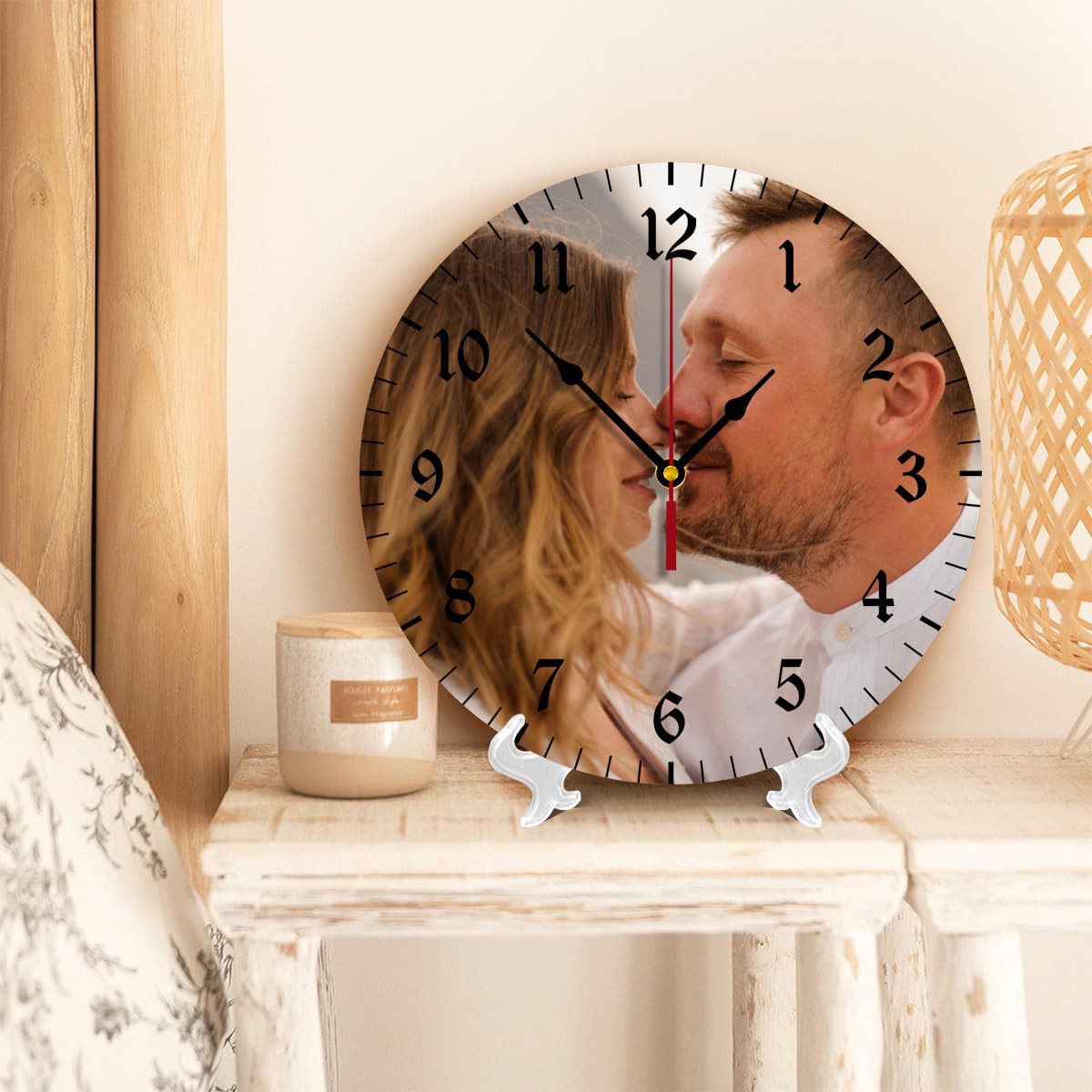Generic Custom Clocks for Walls Personalized Clocks with Photo Text Logo Silent Non Ticking Round Decoration for Kitchen Creative, 12inch-30cm