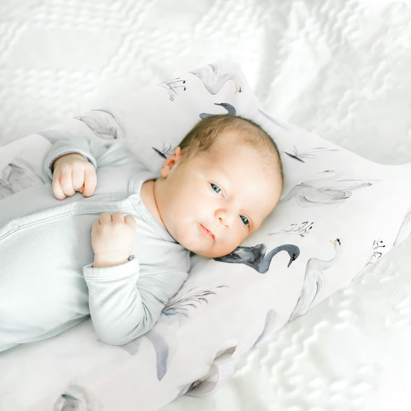 GRSSDER Stretch Ultra Soft Jersey Knit Changing Pad Cover Set 2 Pack, Change Table Pad Covers Fit 32"/34" x 16" Pads Safe and Snug, Pretty Swan/Watercolor Dandelion for Baby