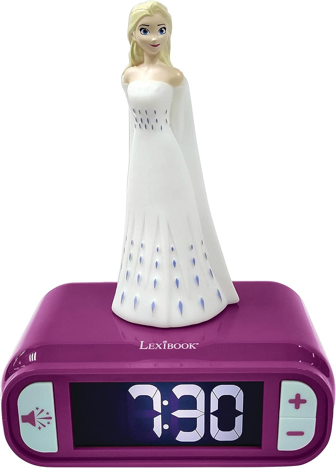 LEXiBOOK - Disney Frozen 2 Elsa Digital Alarm Clock for Kids with Night Light and Snooze, Childrens Clock, Luminous Elsa, Frozen Sound Effects, Blue Colour - RL800FZ