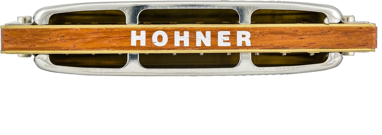 Hohner Harmonica 532 Blues Harp MS - Key of C Bundle with Key Stickers, Harmonica Beginner Manual, and Austin Bazaar Polishing Cloth