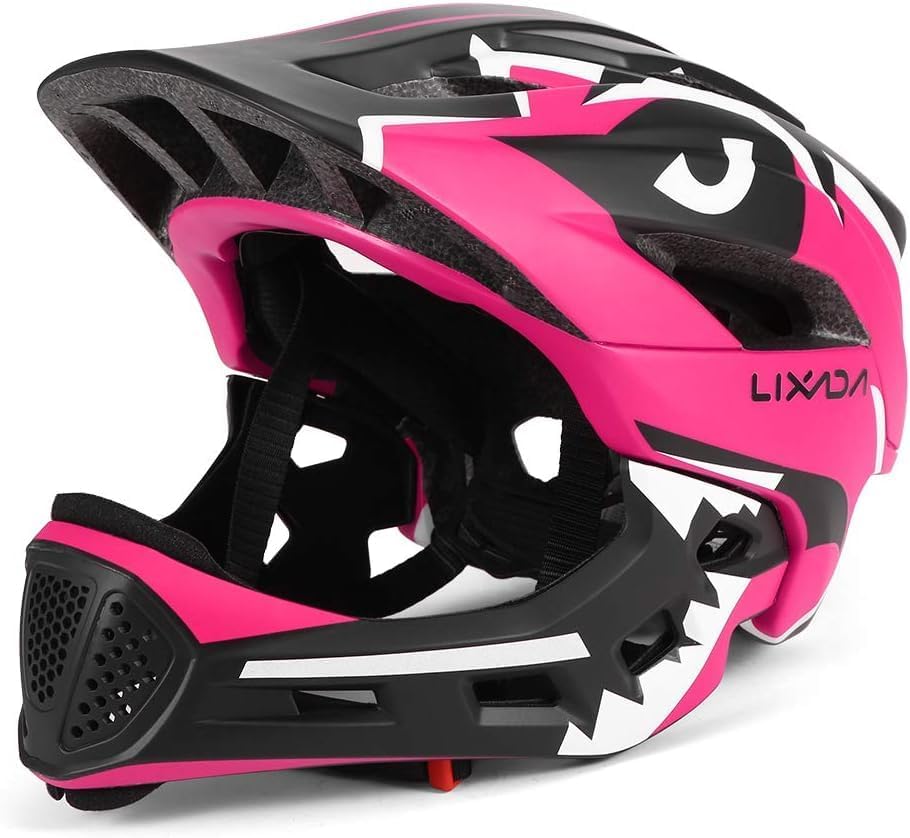 Lixada Kids Bike Helmet Adjustable Detachable Full Face Helmet for Cycling Helmet for Children Bicycle, Skateboard, Scooter, Protective Gear (20.5-22 Inches)