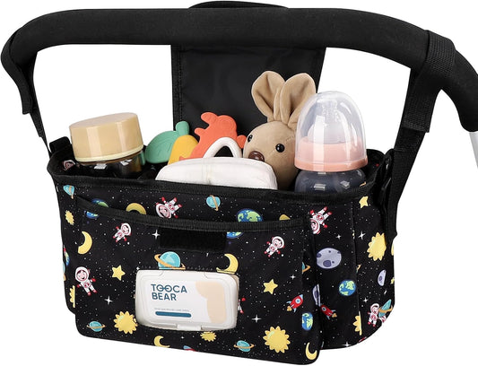 Accmor Universal Stroller Organizer with Insulated Cup Holder and Shoulder Strap, Stroller Bag Caddy Organizer Stroller Accessories for Uppababy, Baby Jogger, Nuna, Doona, Britax Strollers
