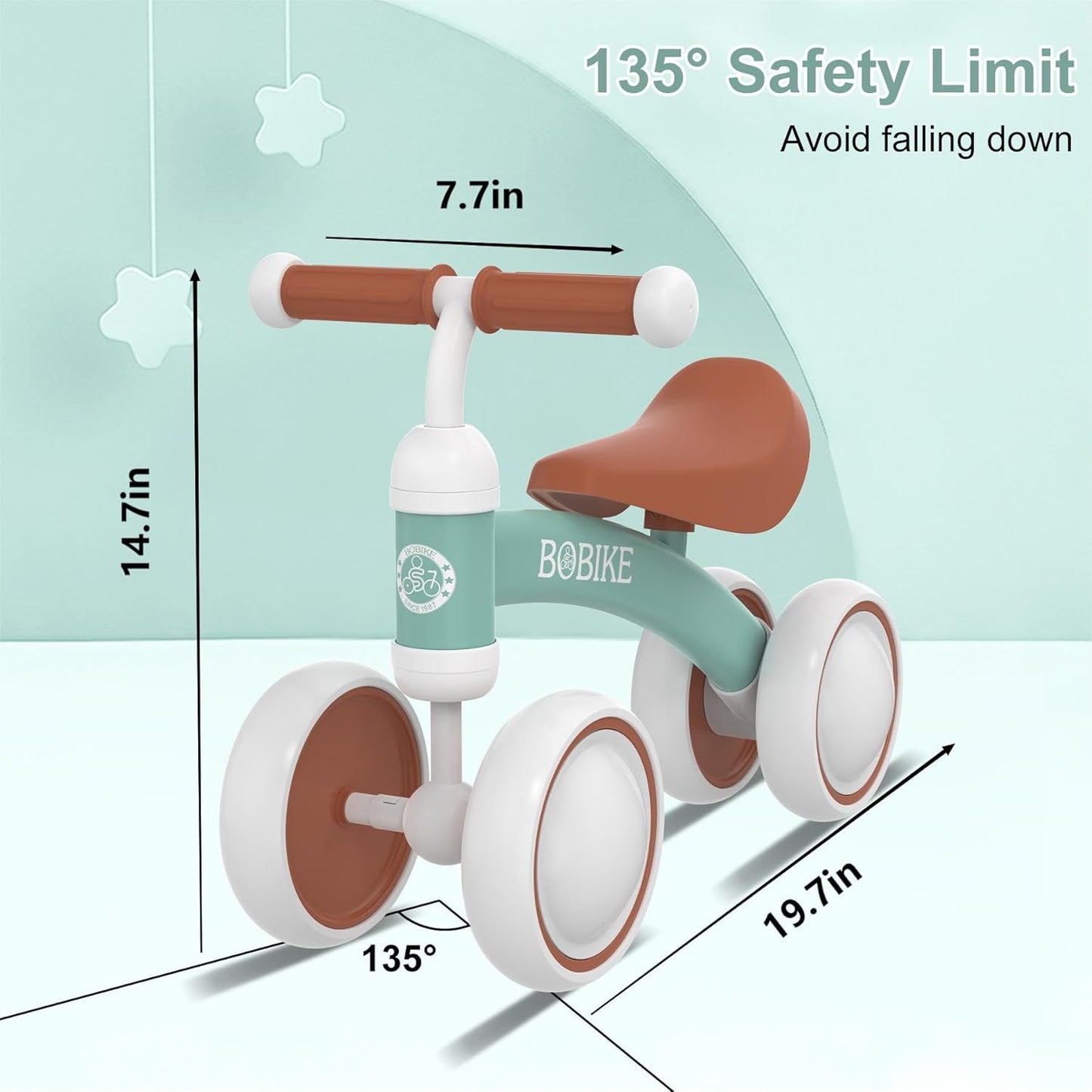 Baby Balance Bike Toys for 12-36 Months Kids Toy Boy and Girls Gifts Toddler Best First Birthday Gift Children Walker No Pedal Infant 4 Wheels Bicycle (Colorful, Green-Light)