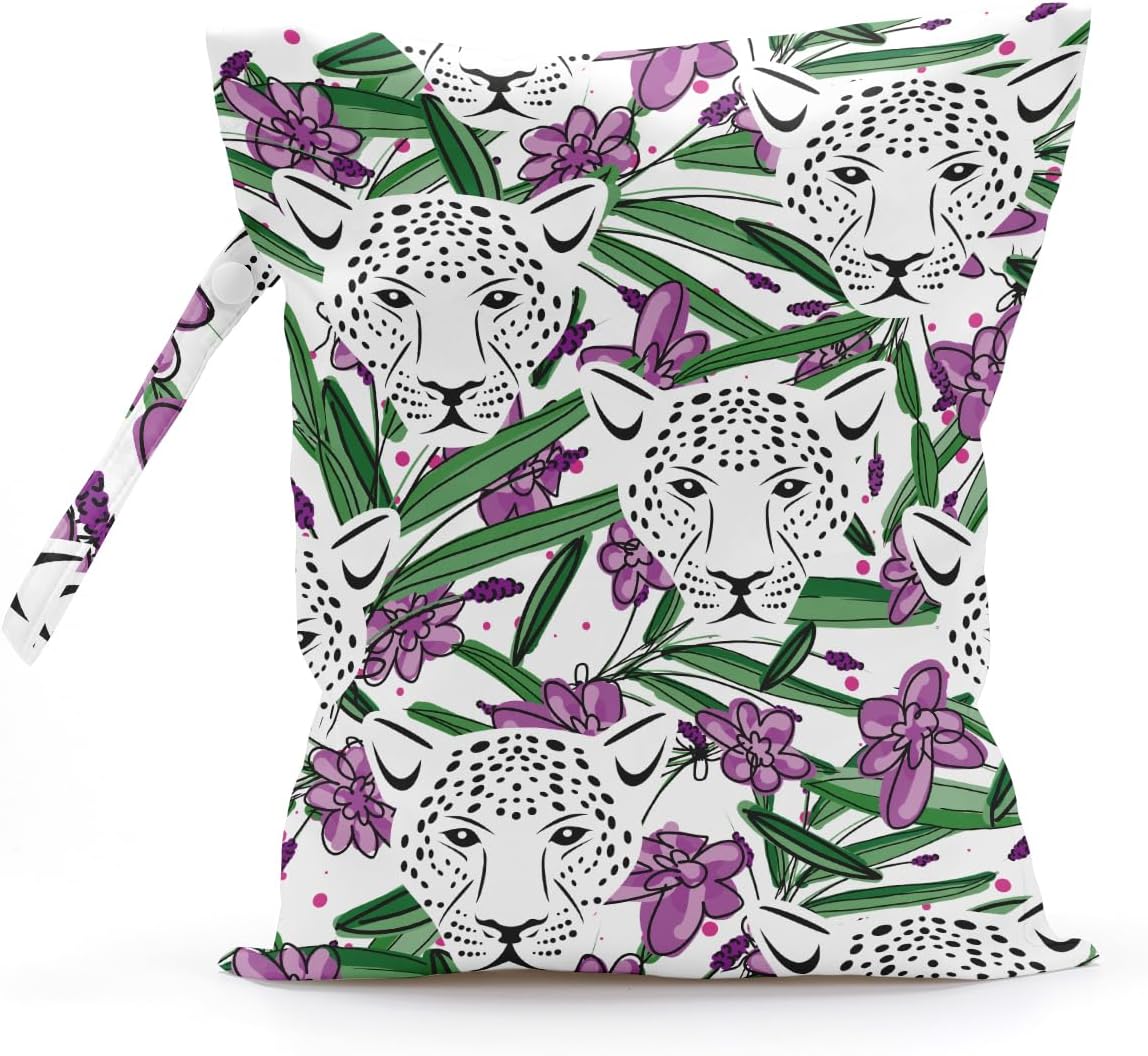 Wet Bag, Wet Dry Bag, Wet Bag for Swimsuit, Travel, Beach, Pool, Diapers, Dirty Yoga Gym Clothes, Makeup Bag, Waterproof Tropical Palm Leaves Decor Jungle Palm Leaf Favors