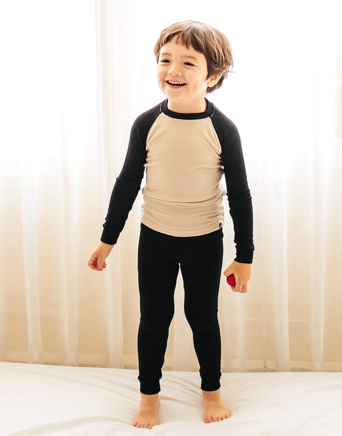 VAENAIT 6M-12Y Toddler Toddler Kids Toddler Girls Boys Soft Comfy Modal Tencel Solid Raglan Sleepwear Pajamas Pjs 2pcs Set