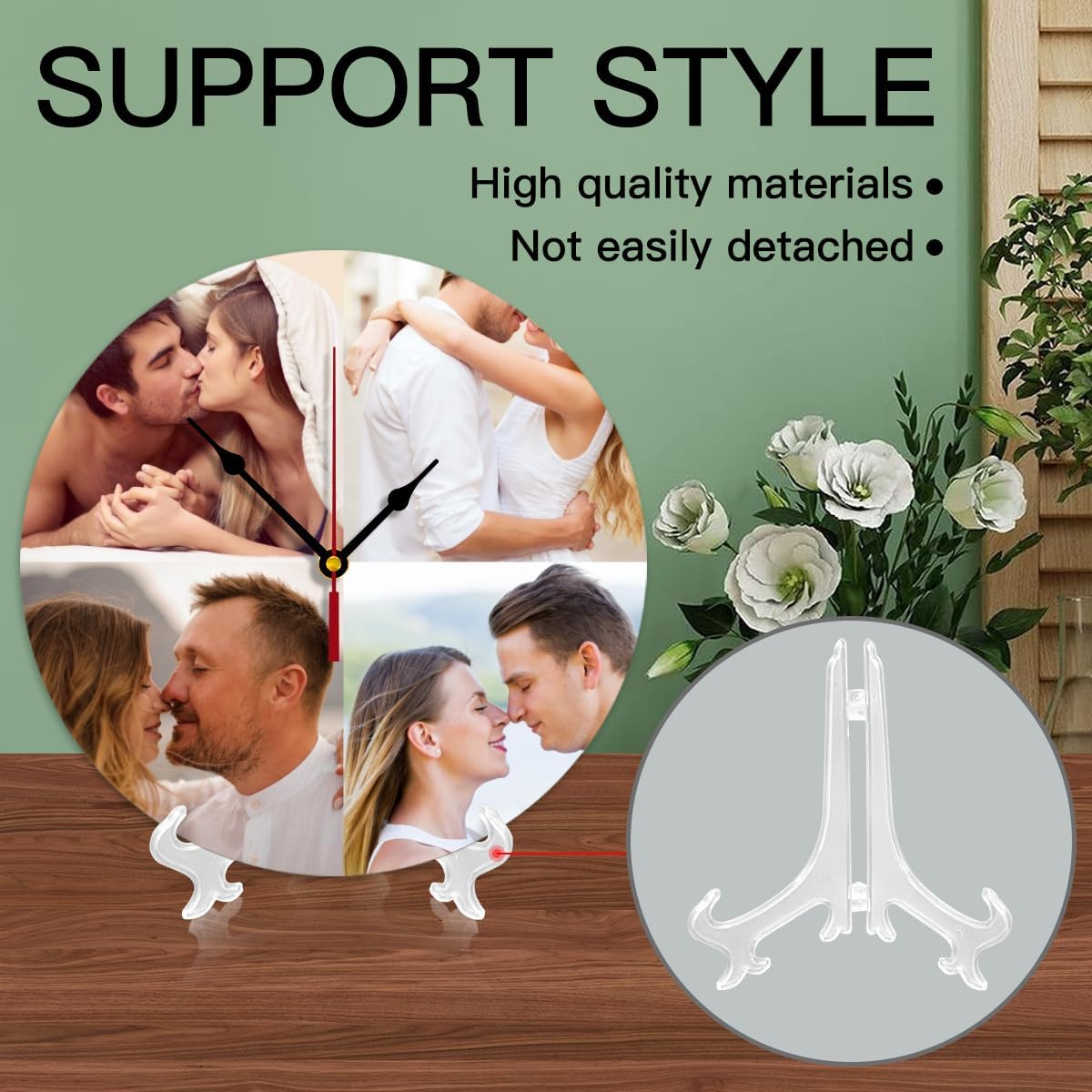 Generic Custom Wall Clock Personalized Clocks with Photo Text Logo Customized Round Clock for Birthday Wedding Present Family Friends Gifts, 10inch-25cm