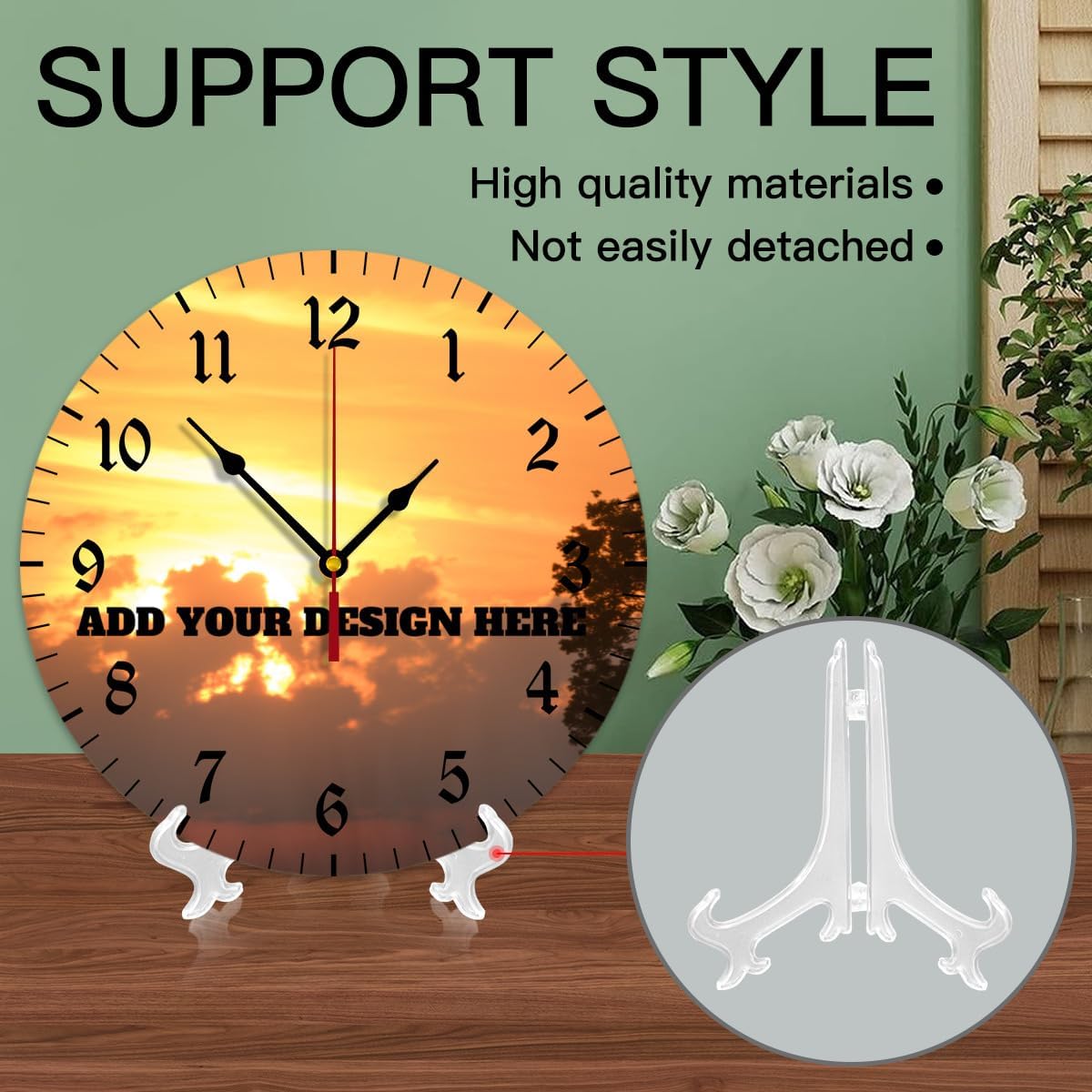 Generic Custom Wall Clock Personalized Clocks with Photo Text Logo Customize Gifts for Kitchen Bathroom Home Wedding Friend Family Lover, 12inch-30cm
