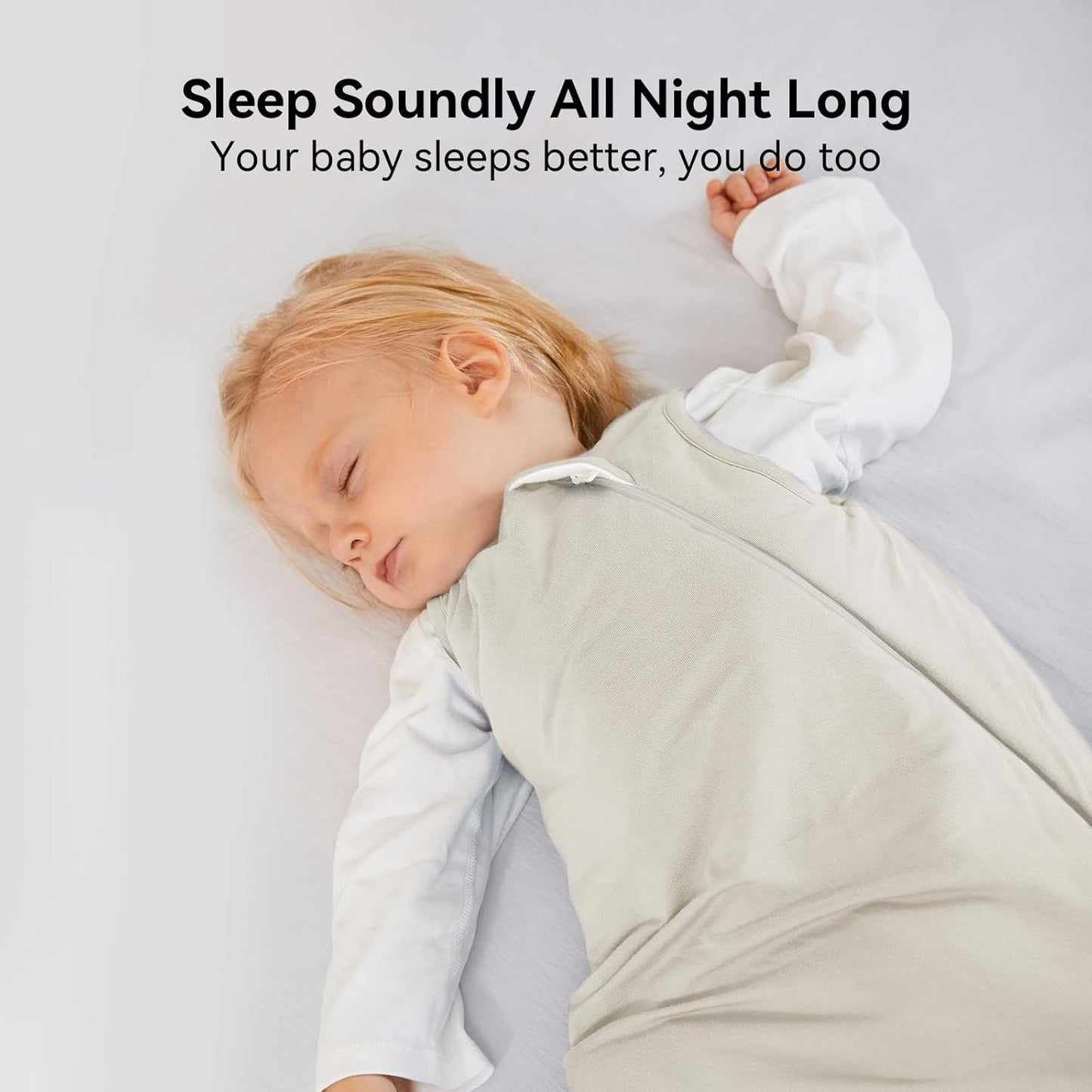 Rayon Made from Bamboo Sleep Sack 0-36 Months 1.0 Tog Ultra Soft Baby Wearable Blanket Toddler Sleeping Sack for Babies (Oat, L(12-18M))