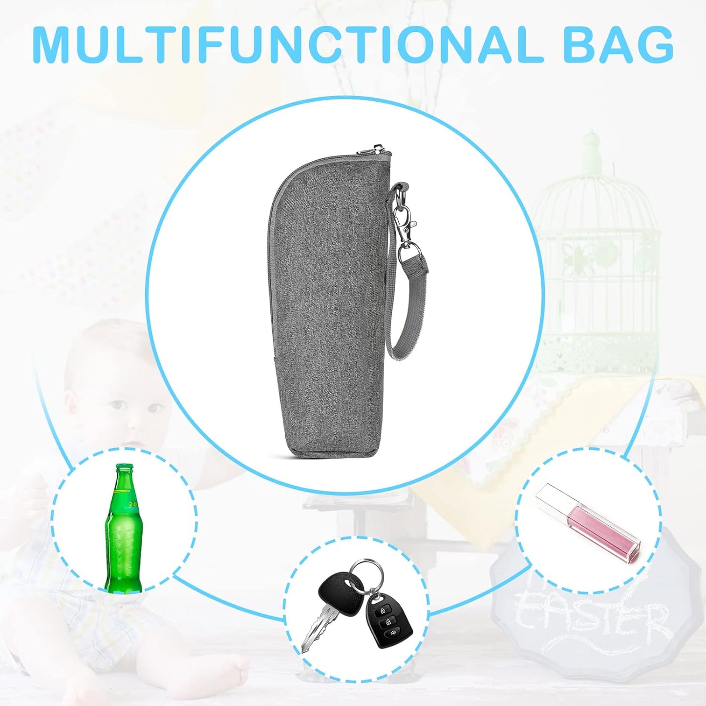 Accmor Baby Bottle Cooler Tote Bags, Insulated Breastmilk Cooler Bag, Nursing Bottle Warmer Bag for Nursing Mom Daycare Travel