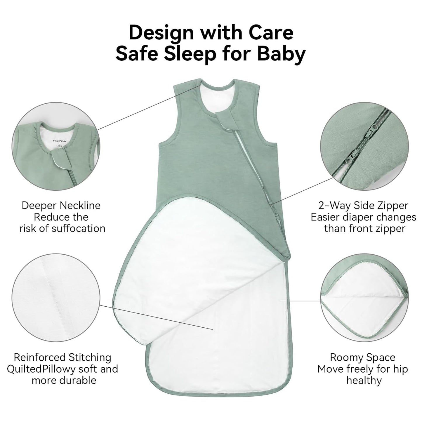 Rayon Made from Bamboo Sleep Sack 18-24 Months 1.0 Tog Ultra Soft Baby Wearable Blanket Toddler Sleeping Sack 2t for Babies Unisex Girl Boy 2-Way Zipper Baby Sleeping Bag Breathable Lightweight XL