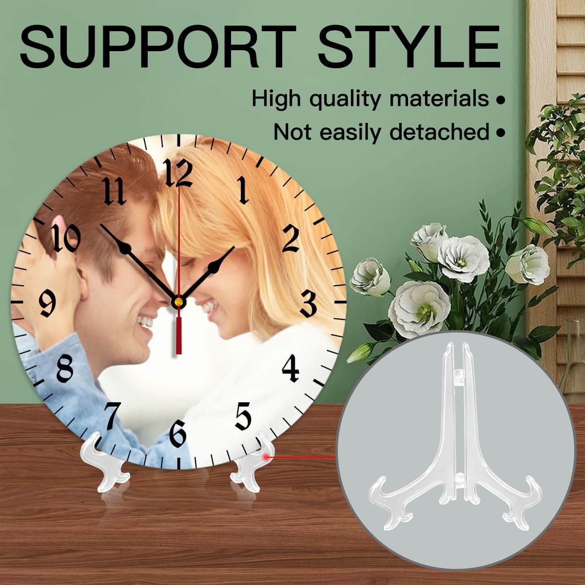 Generic Custom Clocks for Walls Personalized Clocks with Photo Text Logo Customize Gifts for Kitchen Bathroom Home Family Friends Gifts, 12inch-30cm