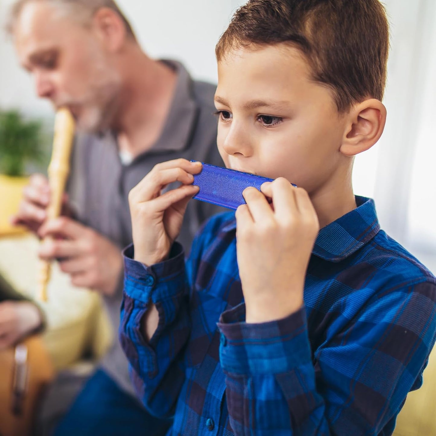 Liliful 10 Pcs 10 Hole Translucent Harmonica with Number Holes Educational Musical Enlightenment Harmonica Instrument for Charity Party Favors Holiday Birthday Christmas Gifts for Beginners, 5 Colors