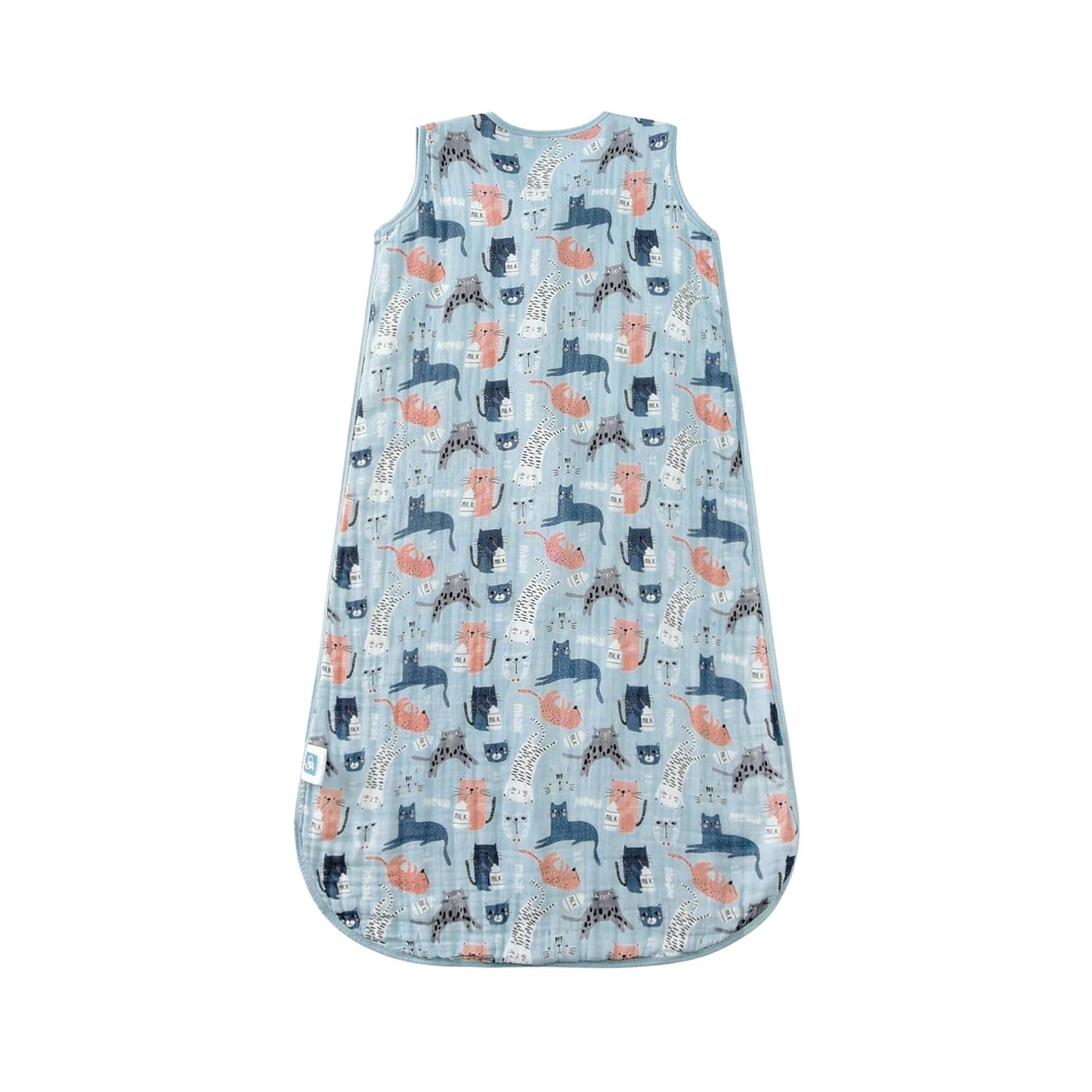 Baby Sleep Sack 2-4 T Baby Wearable Blanket 100% Organic Cotton 0.5 TOG Toddler Sleep Sacks 2- Way Zipper Soft 4 Layers 2T 3T 4T Kitten