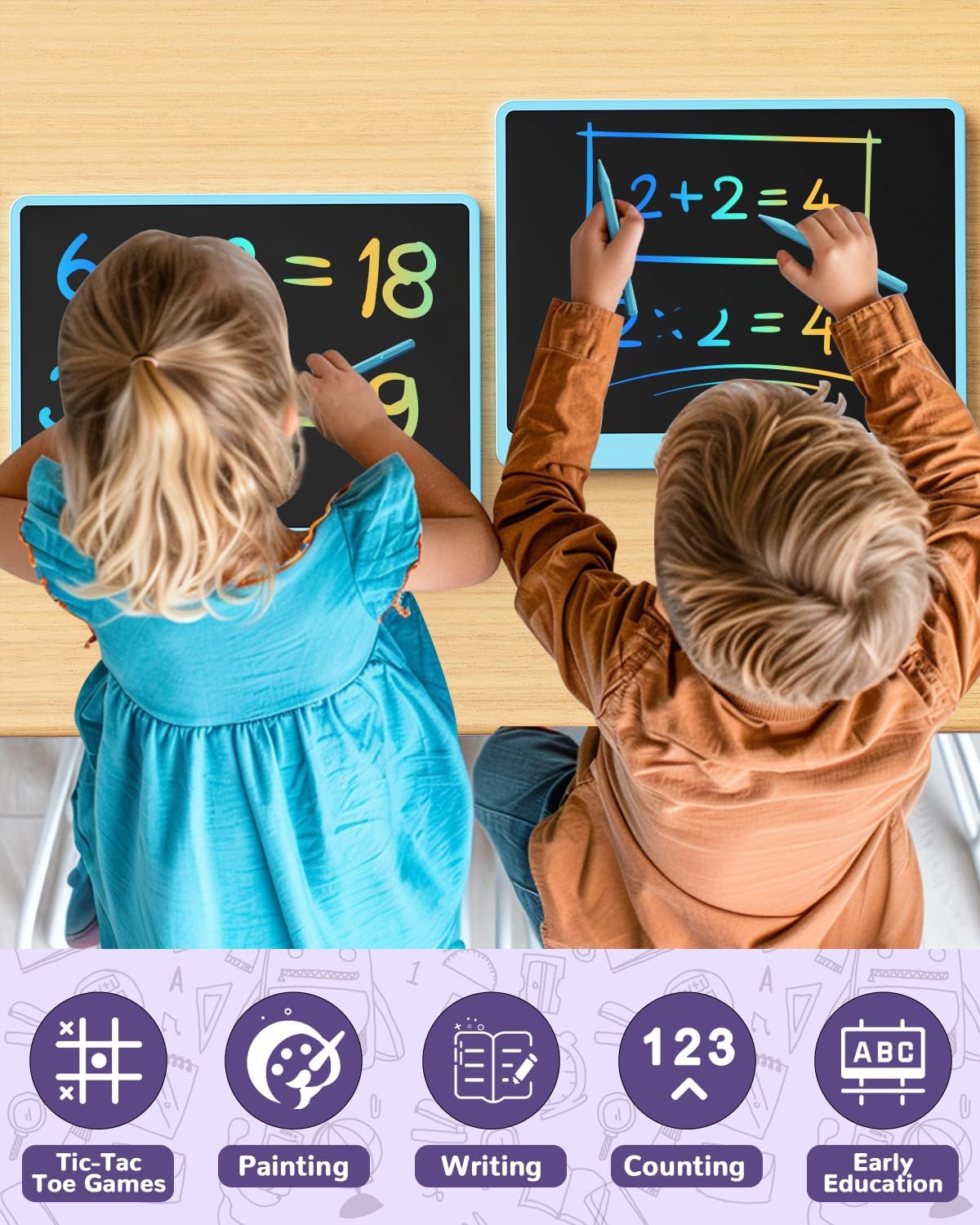 ORSEN LCD Writing Tablet 16 inch - Kids Doodle Board Colorful Drawing Pad Toys for Ages 3-12 Girls Boys Toddler Birthday Gifts, Blue