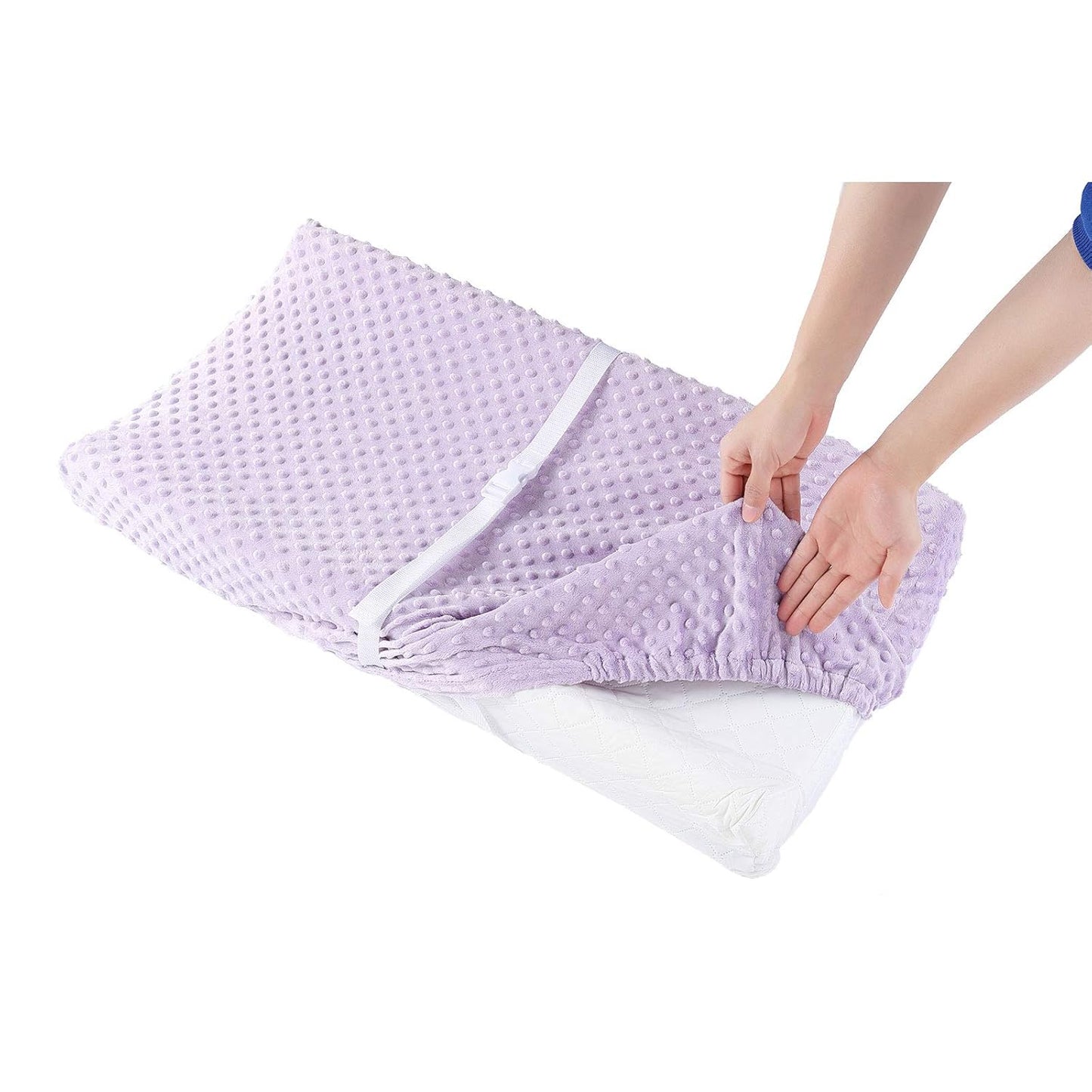 Baby Changing Pad Cover, Super Soft Minky Dot Diaper Changing Table Covers for Baby Girls and Boys, Ultra Comfortable, Safe for Babies, Fit 32"/34'' x 16" Pad (Orchid)