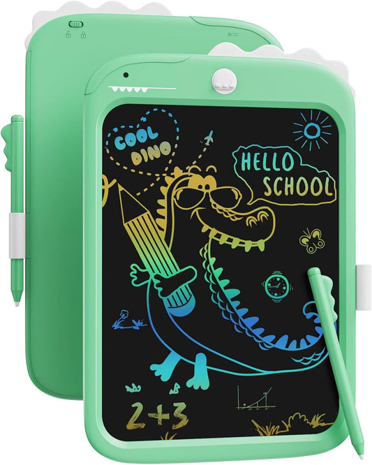 LCD Writing Tablet Dinosaur Toy for Kids,10 inch Doodle Board Drawing Pad Tablet with Lock Function, Erasable, Portable, Educational Learning Toy Gifts for 3 4 5 6 Years Old Boys Girls (Green)