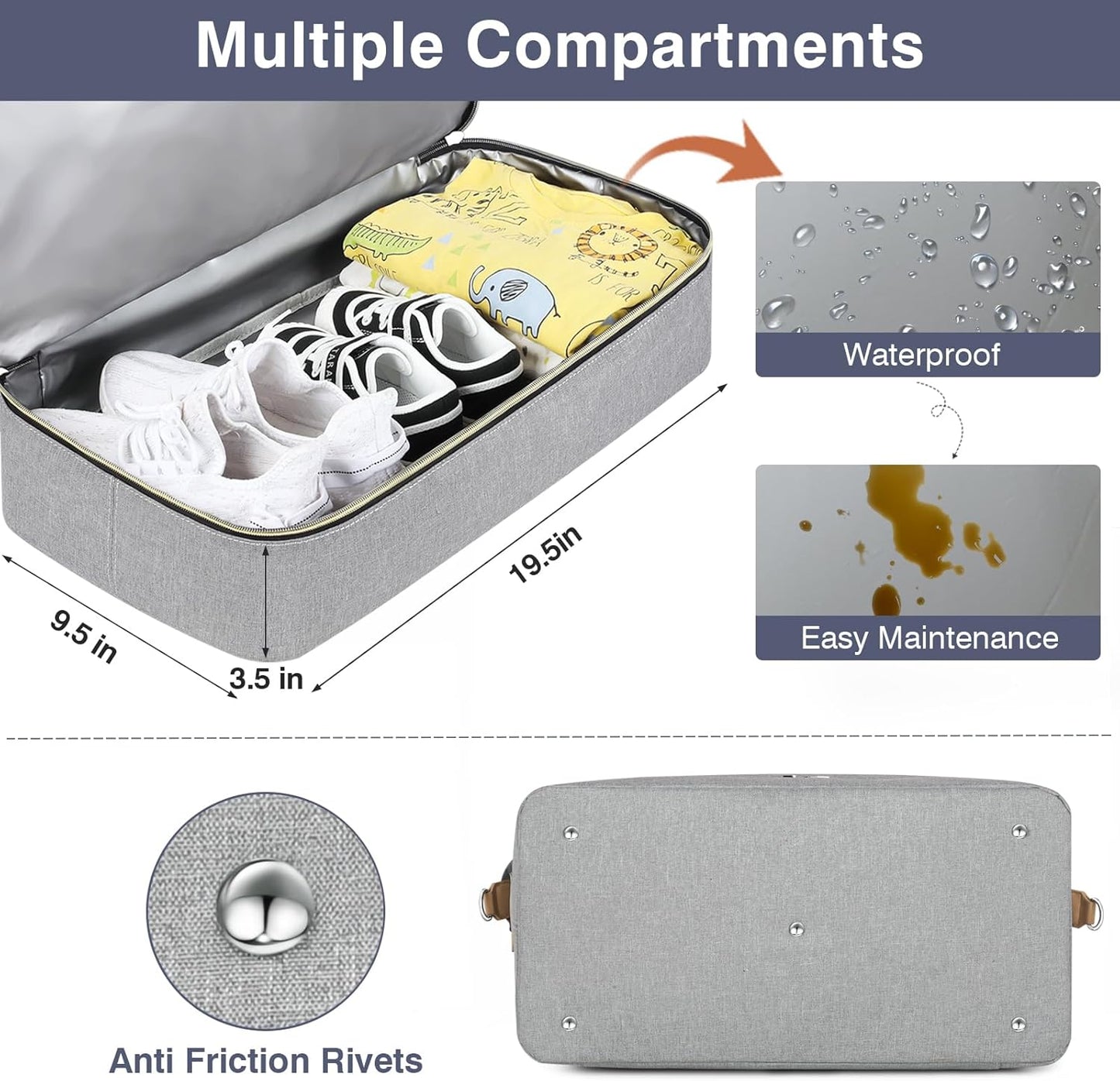 ITIEZY Diaper Bag Tote for Baby - Large Mommy Bag with Portable Changing Pad Pacifier Case, Hospital Bags Travel Baby Bag