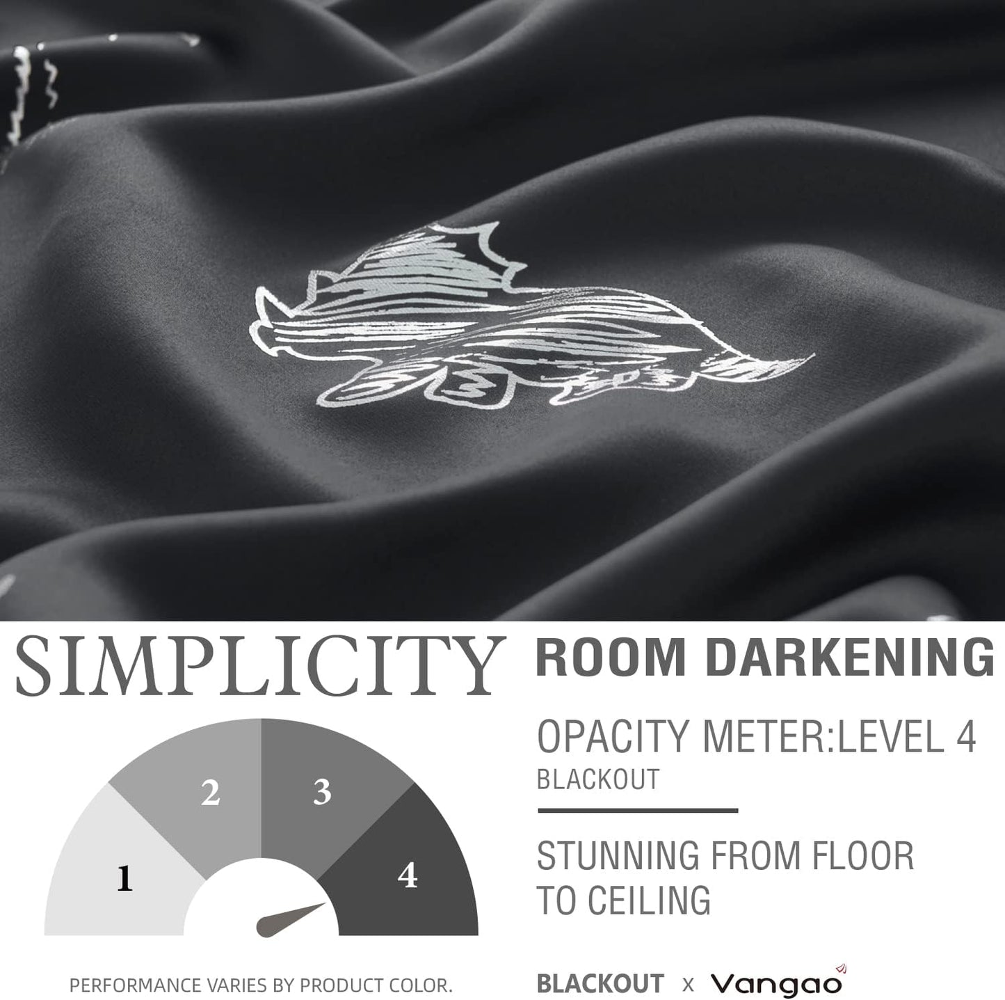 Vangao Kids Curtains Black Blackout Dinosaur Curtains for Boys Kids Nursery Girls Room Silver Dino Foil Print Thermal Insulated Drapes Grommet Top Window Treatments 84 Inches Length 2 Panels