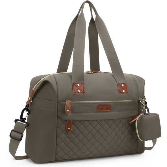 Diaper Bag Tote, Diaper Baby Bags with Pacifier Case, Shoulder Straps, Stroller Clips, Waterproof Large Mommy Maternity Travel Baby Bag for Mom and Dad, khaki, Medium