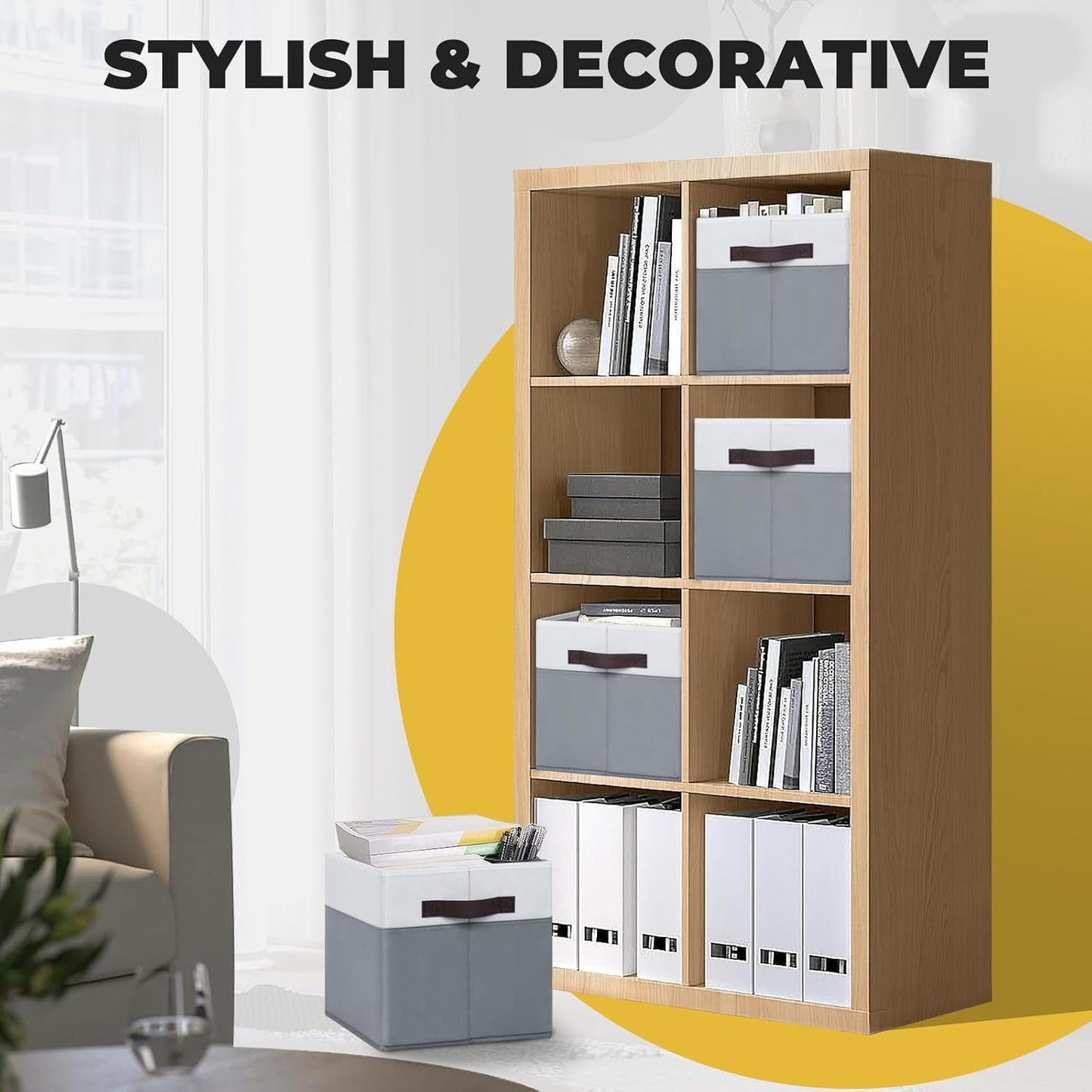 Criusia Fabric Storage Cubes - 13 Inch Large Storage Bins 4 Pack - Clothes Organizer Bins for Closet, Shelves, Cube Organizer/Cubby Collapsible Storage Baskets for Organizing Toys Blanket