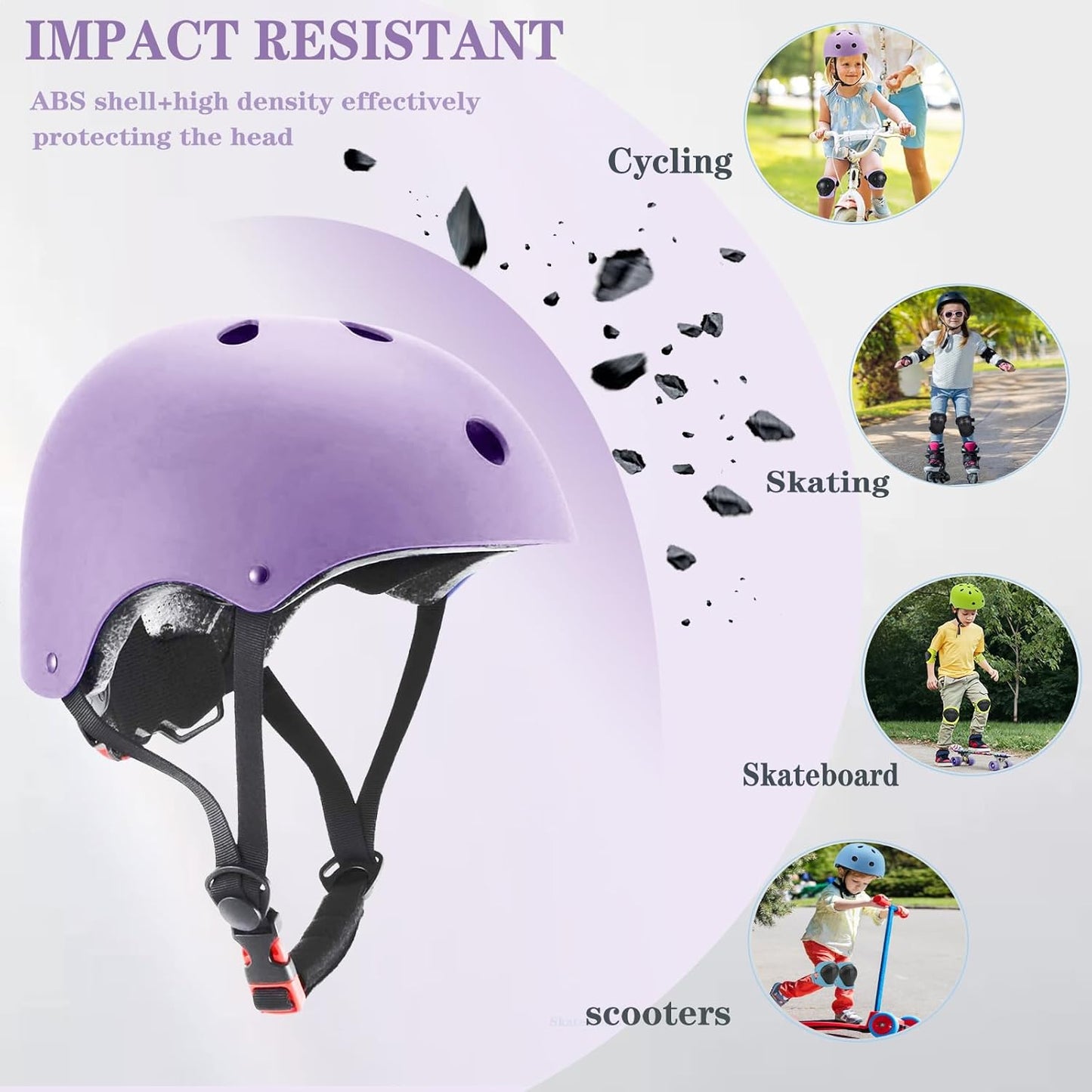 Kids Helmet,Toddler Skateboard Helmets for Ages 2-3-5-8-14 Years Boys Girls with Knee and Elbow Pads Wrist Guards fit Roller Skates,Skateboarding,Skating Scooter Adjustable Kids Helmet