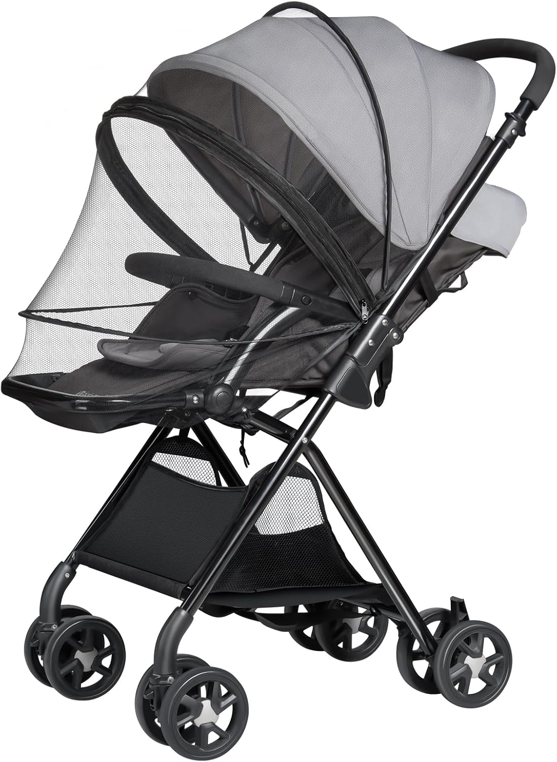 Bemece Universal Baby Stroller Mosquito Net, Durable Mosquito for Stroller with Two-Way Zippers & Storage Bag, Breathable & Foldable Mosquito Nets, Perfect Bug Net for Strollers