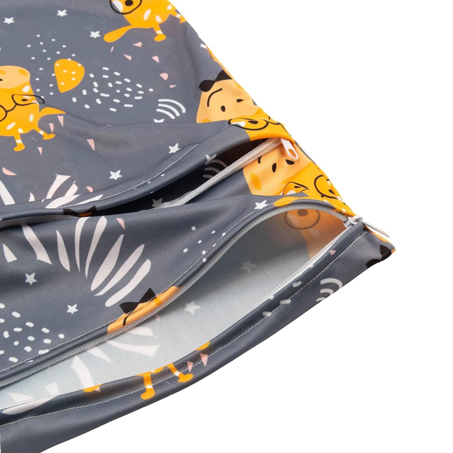 ALVABABY 2pcs Cloth Diaper Wet Dry Bags Waterproof Reusable with Two Zippered Pockets Travel Beach Pool Daycare Soiled Baby Items Yoga Gym Bag for Swimsuits or Wet Clothes LZ1920