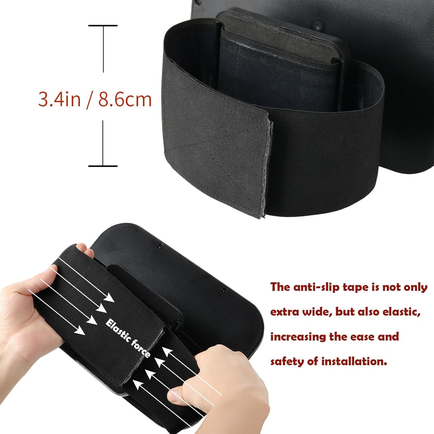 Funbliss Baby Car Mirror for Fixed Headrest, Compatible with Tesla Car Mirror for Baby and Other Models, 360° Rotation Clear & Wide View, Easy Install with Non-Slip Elastic Fixing