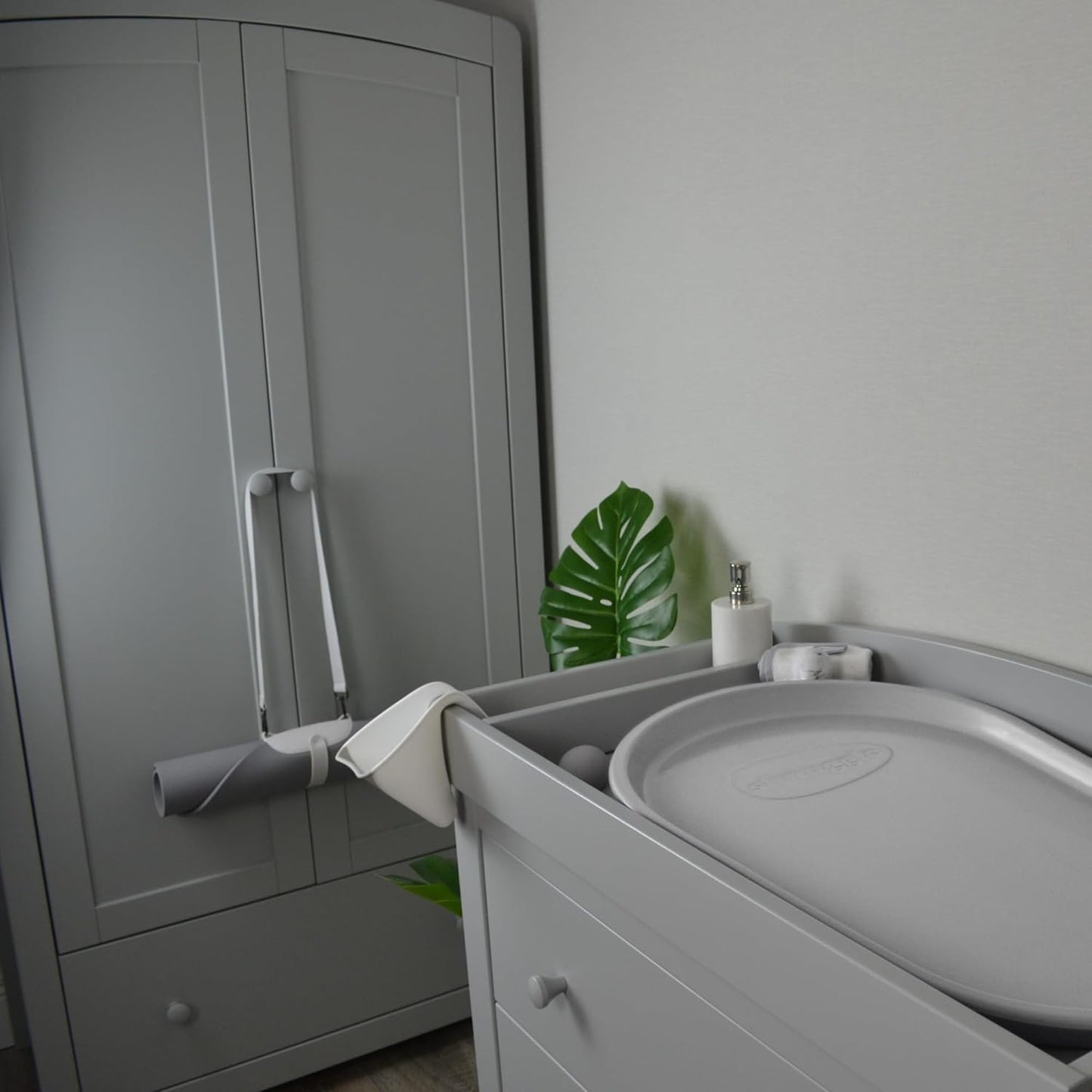 Squishy Changing Mat - Baby Changing Diaper Pad, Wipeable Easy-to-Clean Nappy Station, Warm-to-Touch Surface, Non-Slip Base, No Covers Needed - Grey