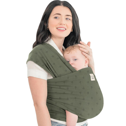 KeaBabies Baby Wrap Carrier - All in 1 Original Baby Carrier Newborn to Toddler Sling, Easy to Wear, Hands Free Bonding, Lightweight, Breathable Infant Wraps (Forest Berries)