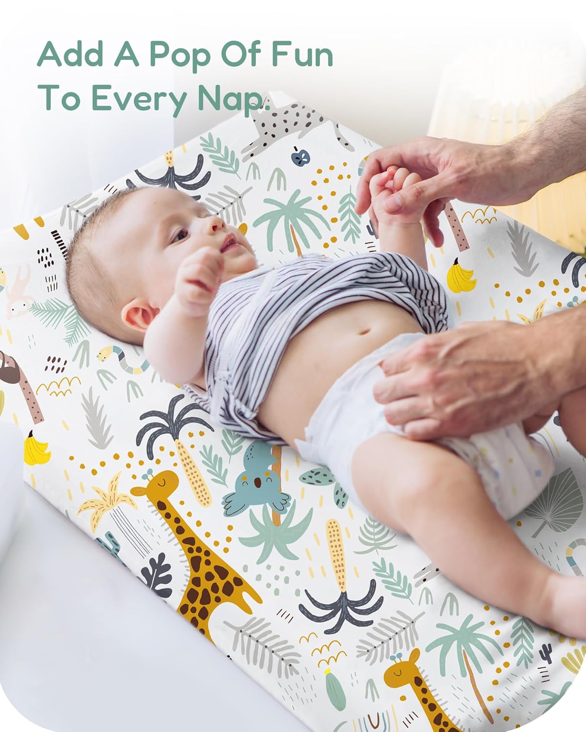 Extra Stretchy Changing Pad Cover, Ultra Soft Premium Jersey Knit Changing Pad Sheets, Unisex for Boys Girls, Fits All Standard Changing Tables/Dresser Tops - 2 Pack