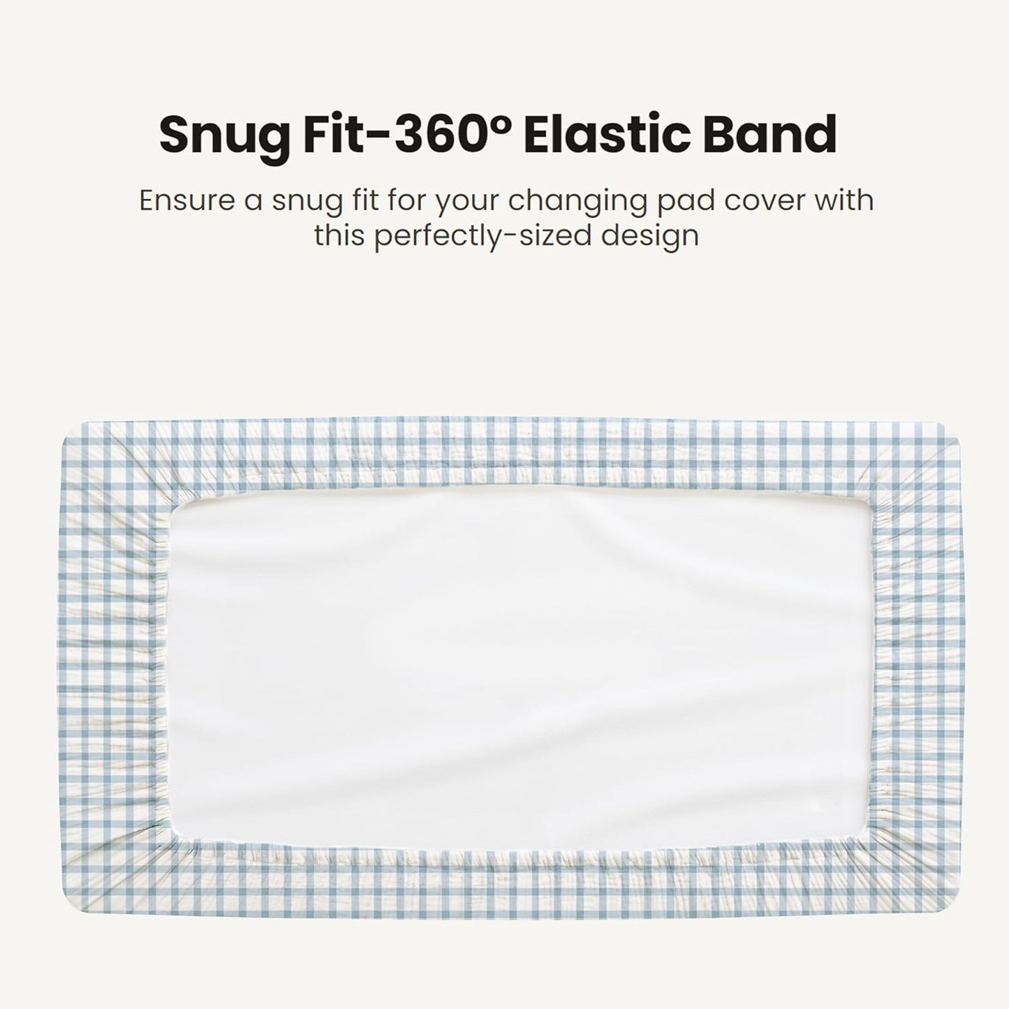 Konssy Waterproof Muslin Changing Pad Cover 2 Pack, Quilted Cotton Fitted Diaper Changing Table Cover, Soft Changing Pad Sheets for Girls Boys (Blue Gingham Blossom)