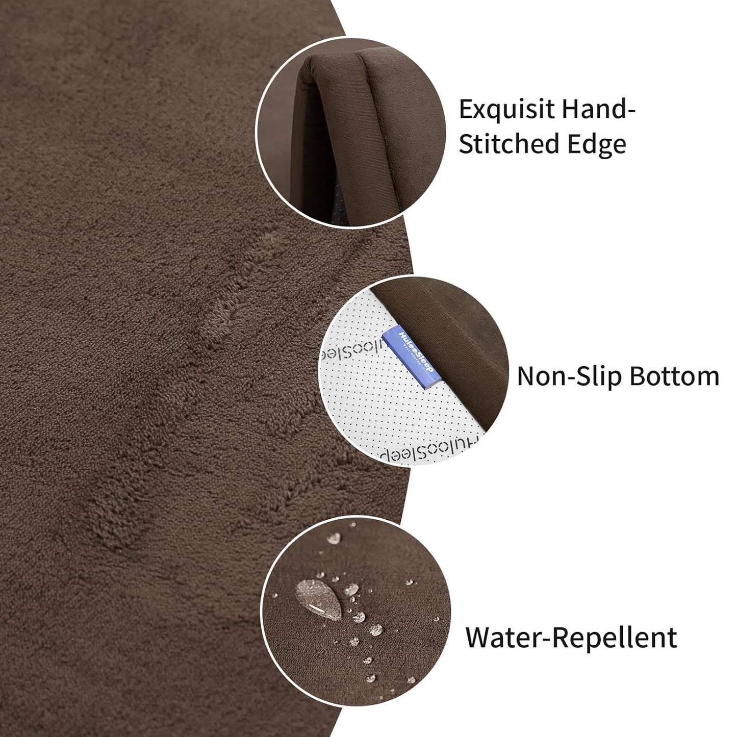 Baby Play Mat for Floor,1.3" Thick Elasti-Foam 74×50 Playpen Mat for Toddlers Infant kids,Water-Repellent Soft Coral Velvet for Tummy Time, Non-Slip Backing for Crawling,Tatami Style(Dark Brown)