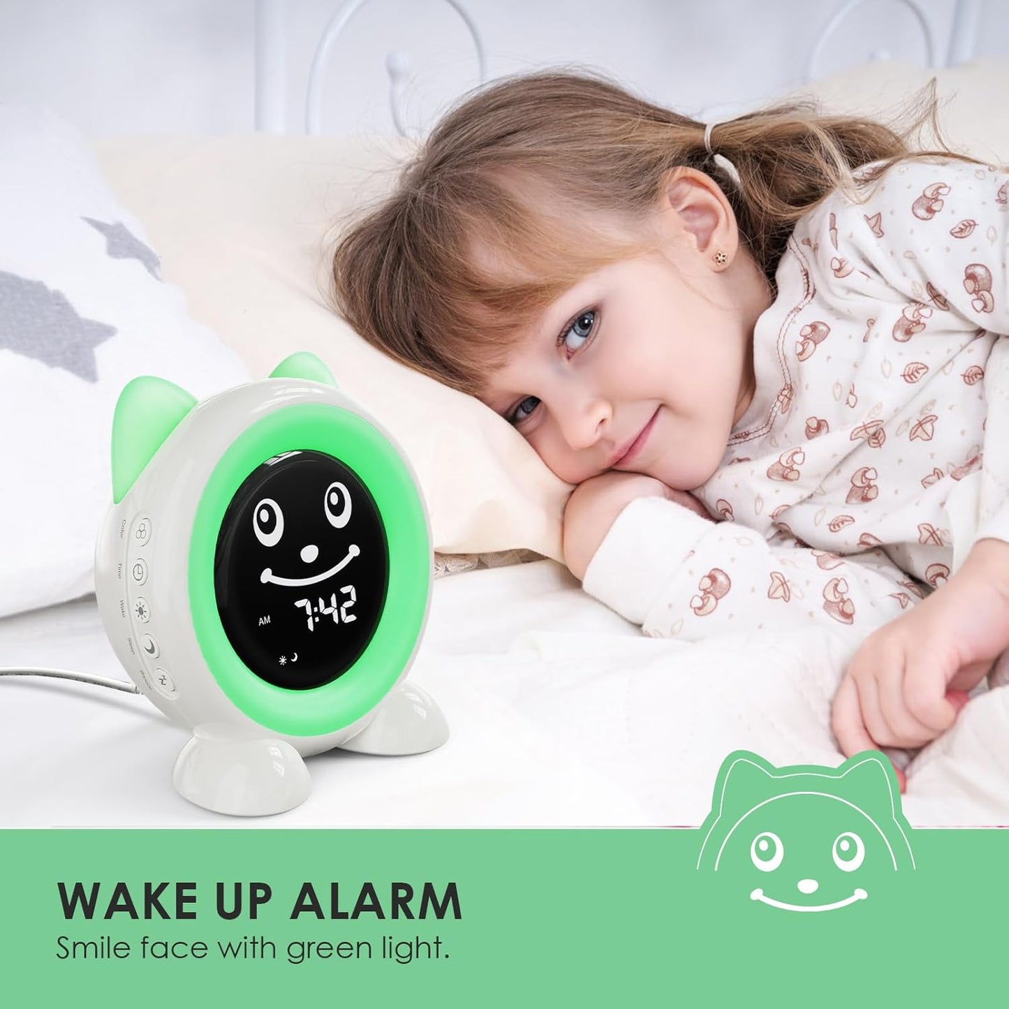 Toddlers Sleep Training Clock, Kids Alarm Clock with Night Light & Nap Timer, Ok to Wake Clock for Girls and Boys