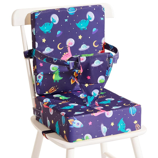 Toddler Booster Seat for Dining Table, Dinosaur Booster Seat for Table with Backrest and Adjustable Seat Belts Non-Slip Bottom Portable Booster Seat Increasing Cushion for Kid Baby Eating Travel Home