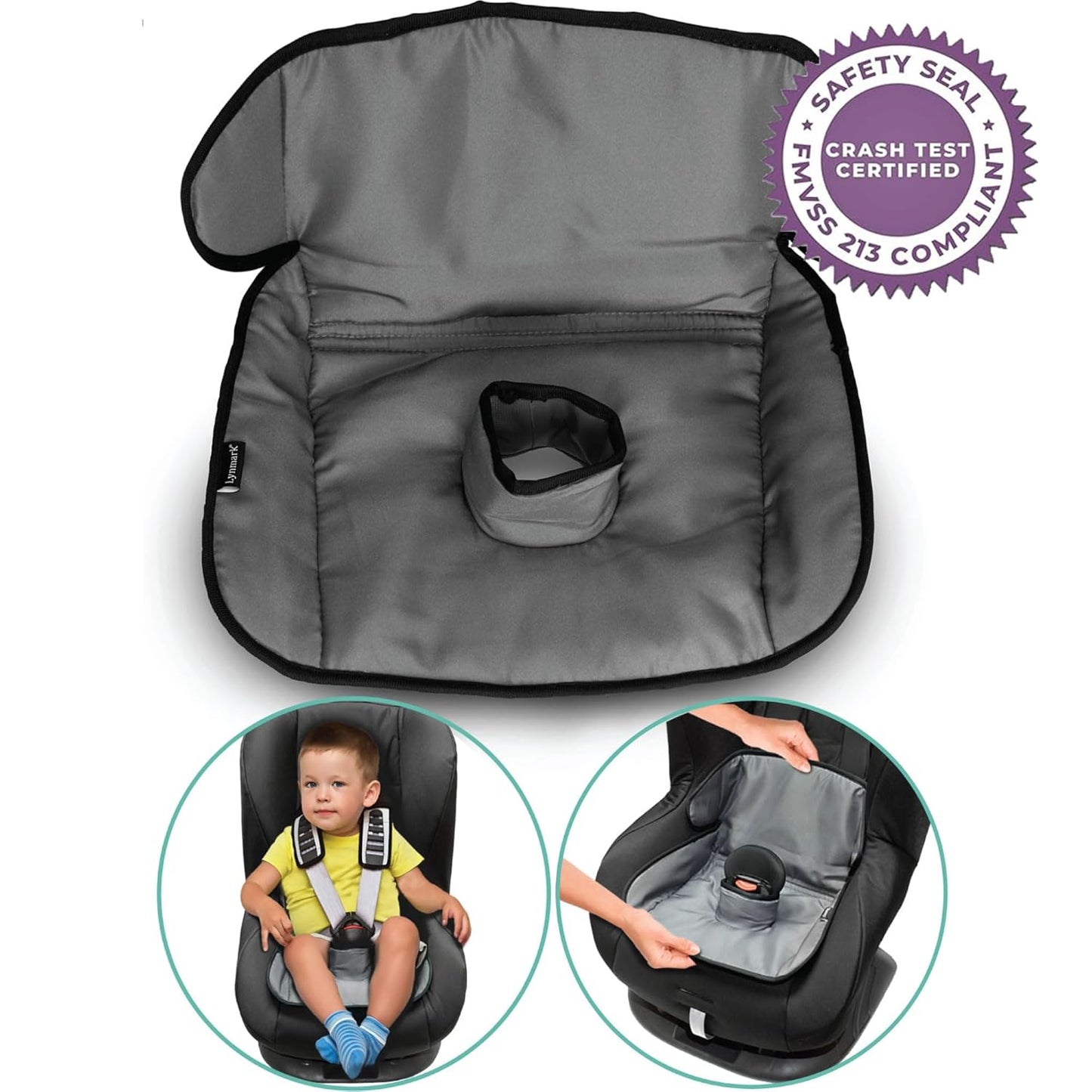 Lynmark® Piddle Pads Car Seat Potty Training Cover - Waterproof Soft Toddler and Baby Car Seat Protector Mat - Travel-Friendly Universal Machine Washable Liner for Spills, Nappy Leaks, Accidents- Grey