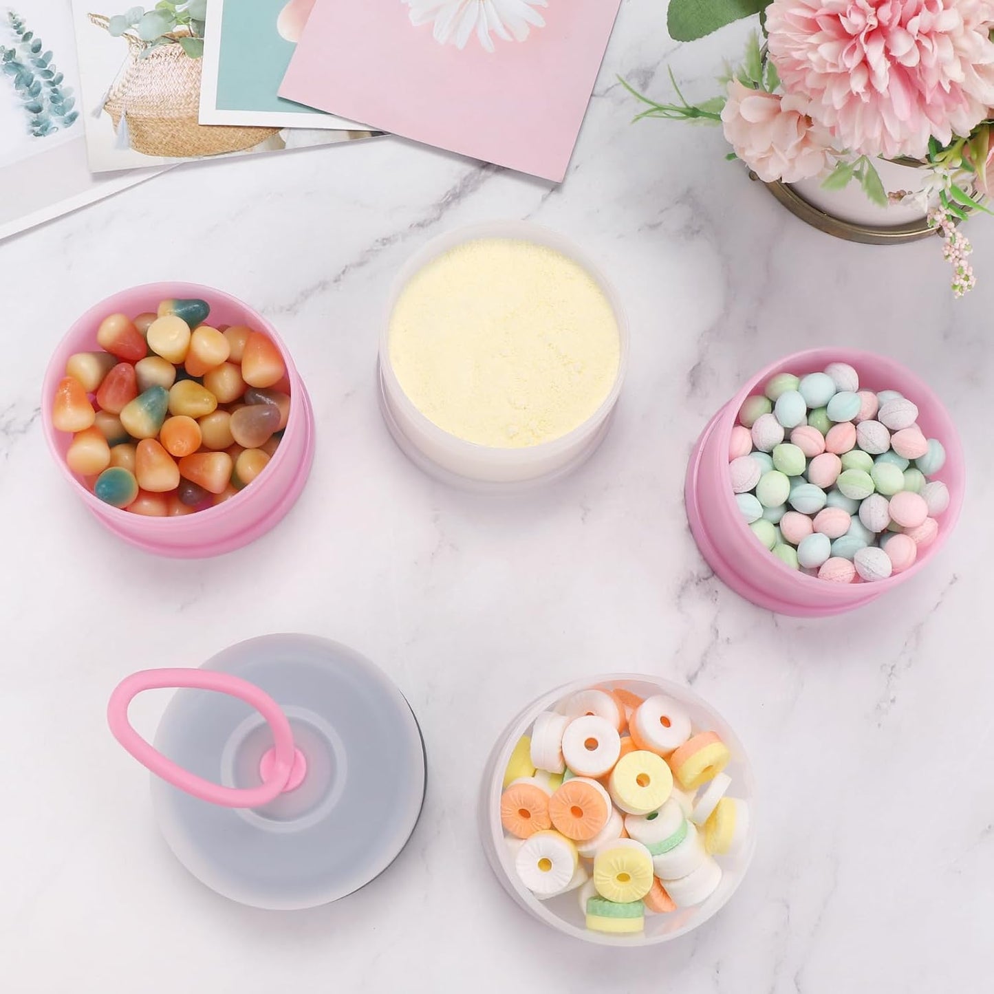 Accmor Baby Formula Dispenser On The Go, Stackable Formula Dispenser Formula Container to Go, Non-Spill Portable Milk Powder Kids Snack Storage Container, BPA Free