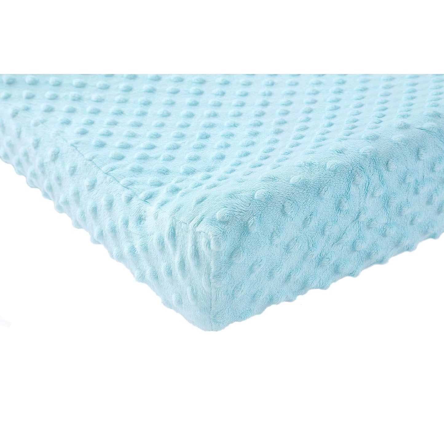 Baby Changing Pad Cover, Super Soft Plush Dot Diaper Changing Table Covers for Baby Girls and Boys, Ultra Comfortable, Safe for Babies, Fit 32"/34'' x 16" Pad (SkyBlue)